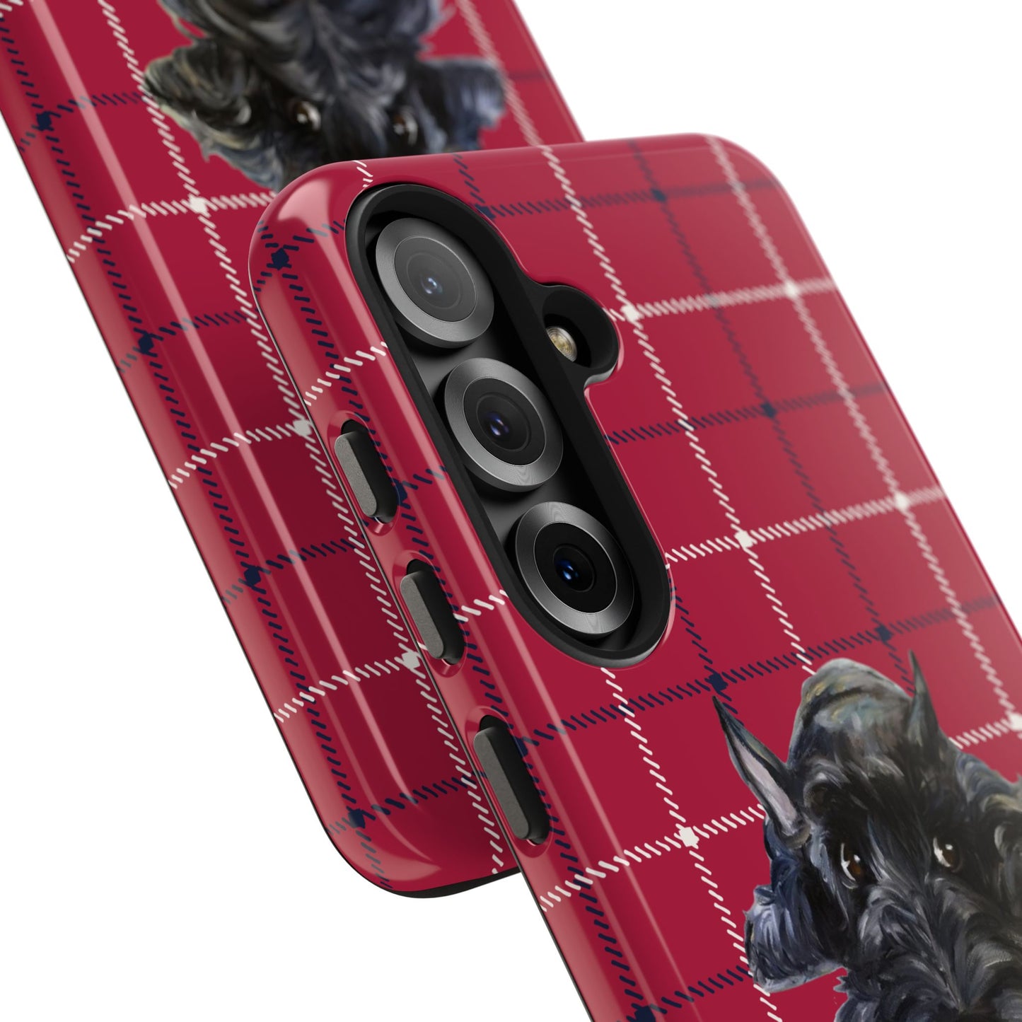 Scottish Terrier Phone Case, Tough Cases, Scottie Dog Phone Cover, Gift for Dog Lovers, Plaid Design
