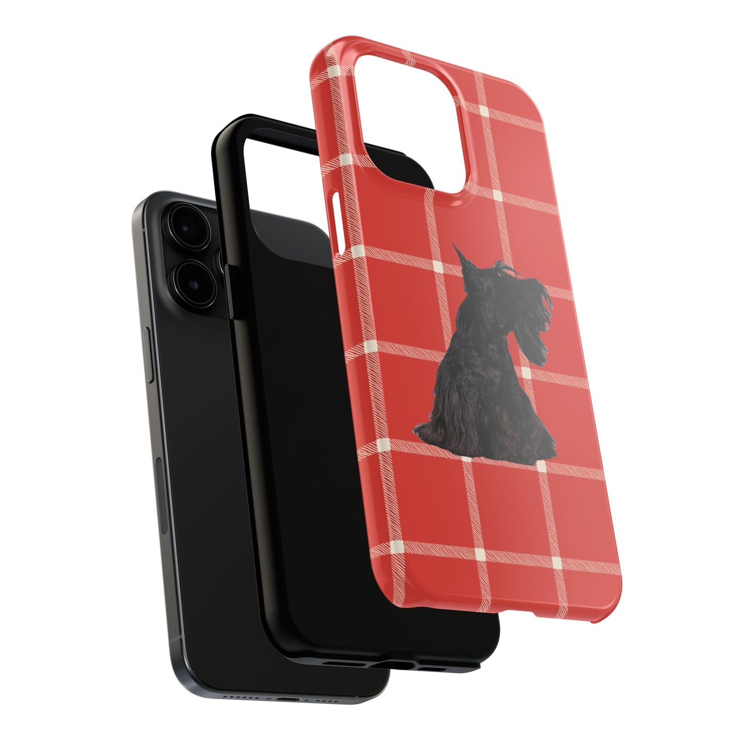 Scottish Terrier Phone Case, Tough Cases, Scottie Dog Phone Cover, Gift for Dog Lovers, Plaid Design