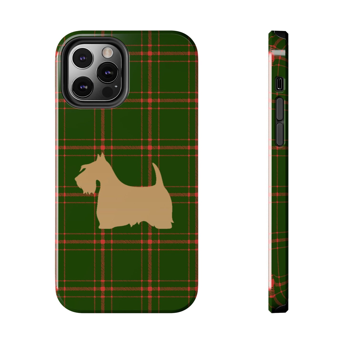 Scottish Terrier Phone Case, Tough Cases, Scottie Dog Phone Cover, Gift for Dog Lovers, Plaid Design