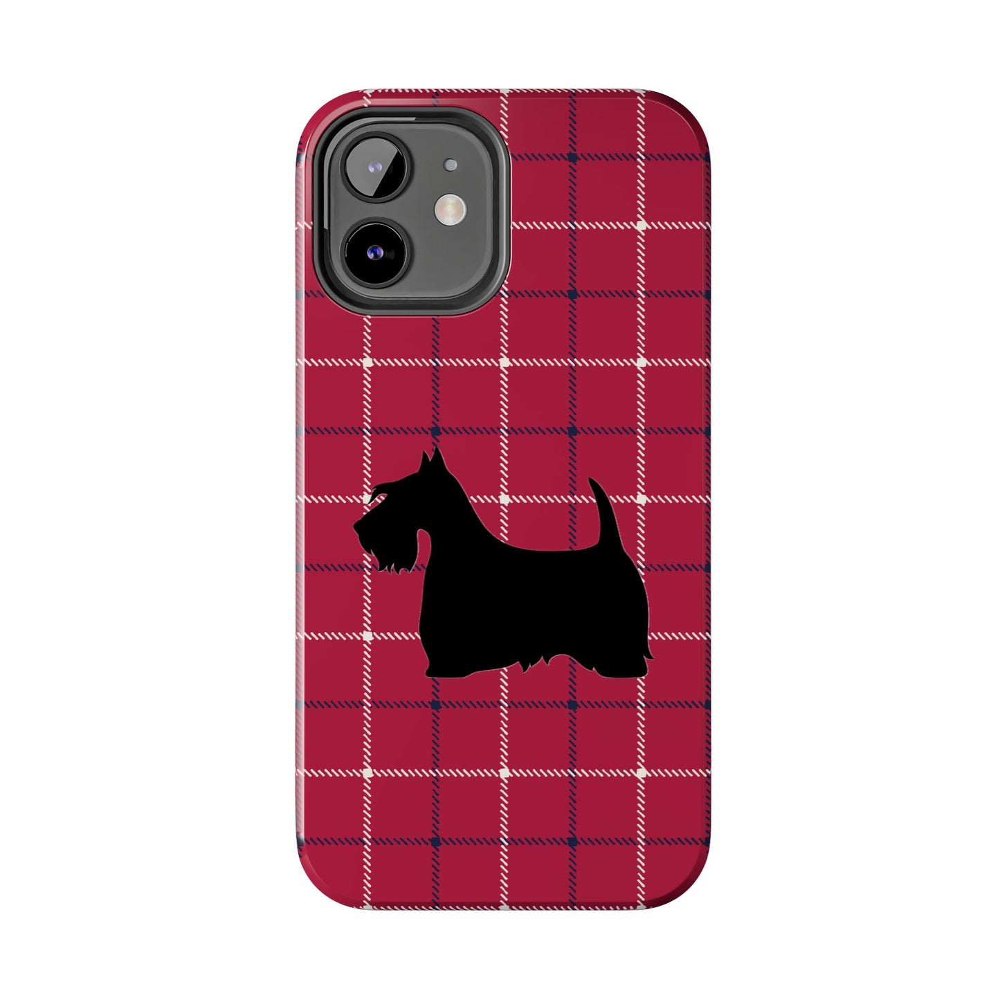 Scottish Terrier Phone Case, Tough Cases, Scottie Dog Phone Cover, Gift for Dog Lovers, Plaid Design