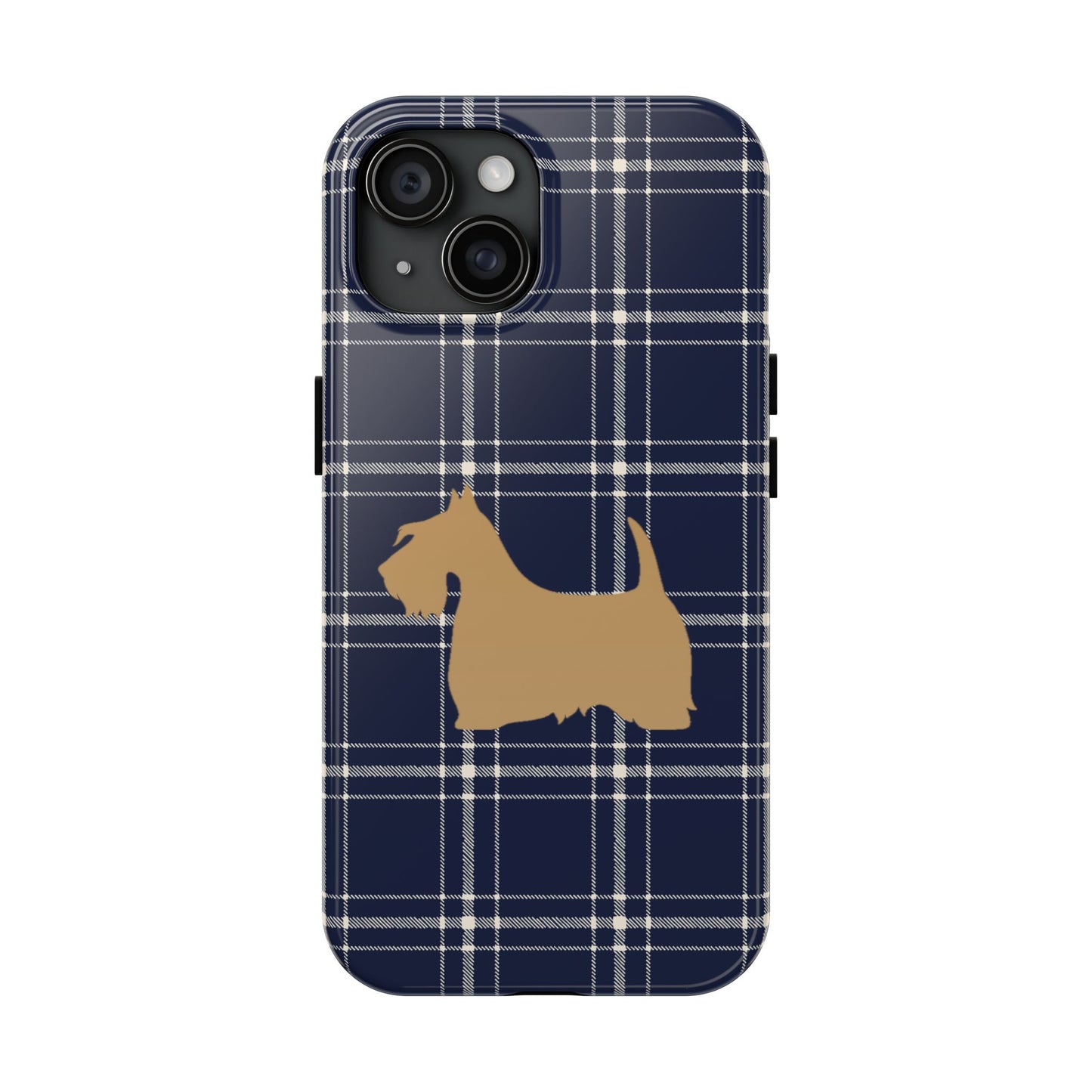 Scottish Terrier Phone Case, Tough Cases, Scottie Dog Phone Cover, Gift for Dog Lovers, Plaid Design