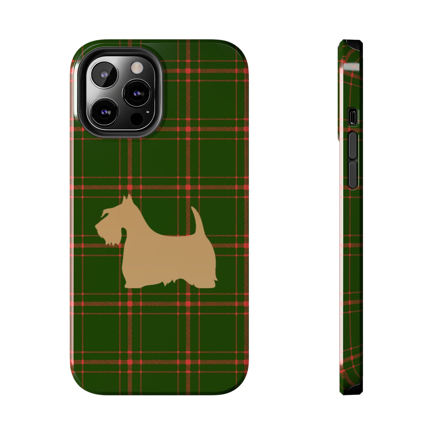 Scottish Terrier Phone Case, Tough Cases, Scottie Dog Phone Cover, Gift for Dog Lovers, Plaid Design