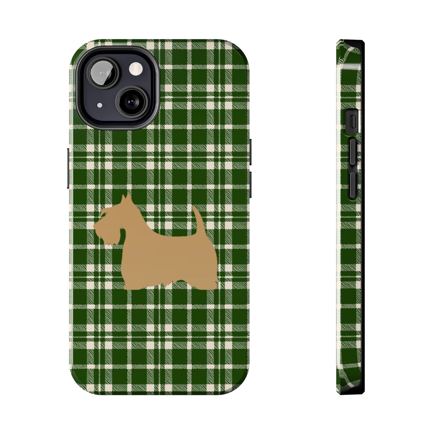 Scottish Terrier Phone Case, Tough Cases, Scottie Dog Phone Cover, Gift for Dog Lovers, Plaid Design