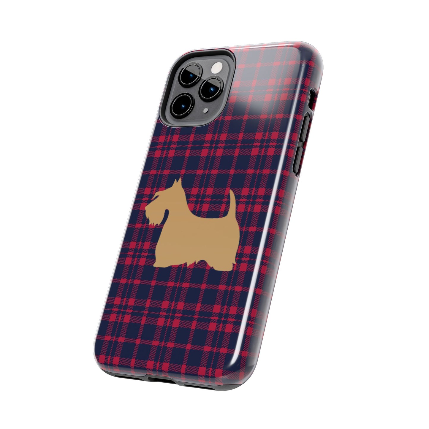 Scottish Terrier Phone Case, Tough Cases, Scottie Dog Phone Cover, Gift for Dog Lovers, Plaid Design