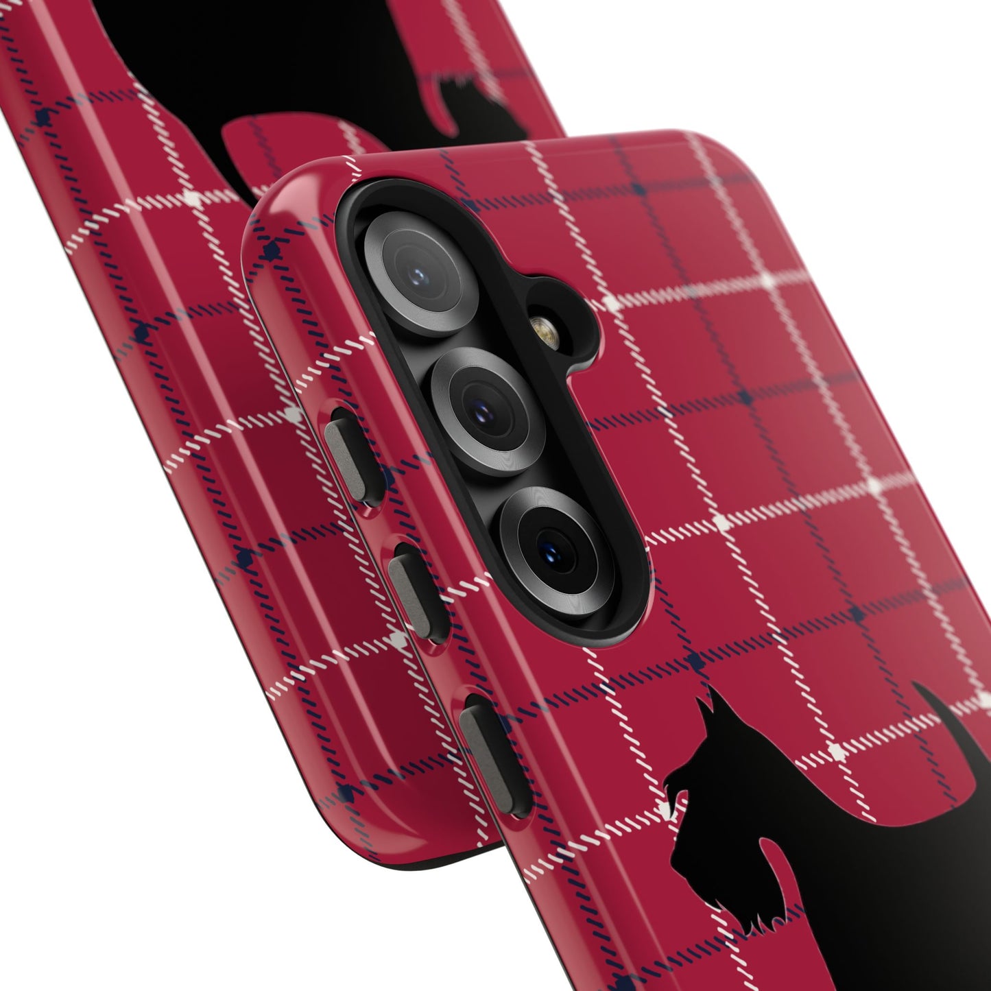 Scottish Terrier Phone Case, Tough Cases, Scottie Dog Phone Cover, Gift for Dog Lovers, Plaid Design