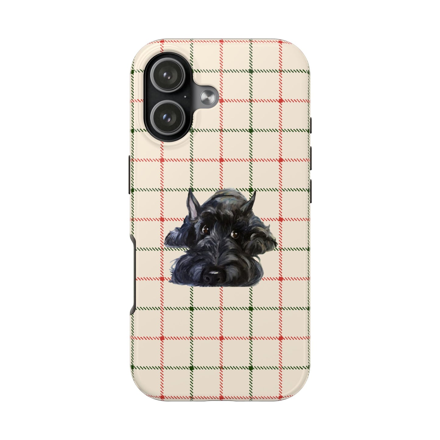 Scottish Terrier Phone Case, Tough Cases, Scottie Dog Phone Cover, Gift for Dog Lovers, Plaid Design