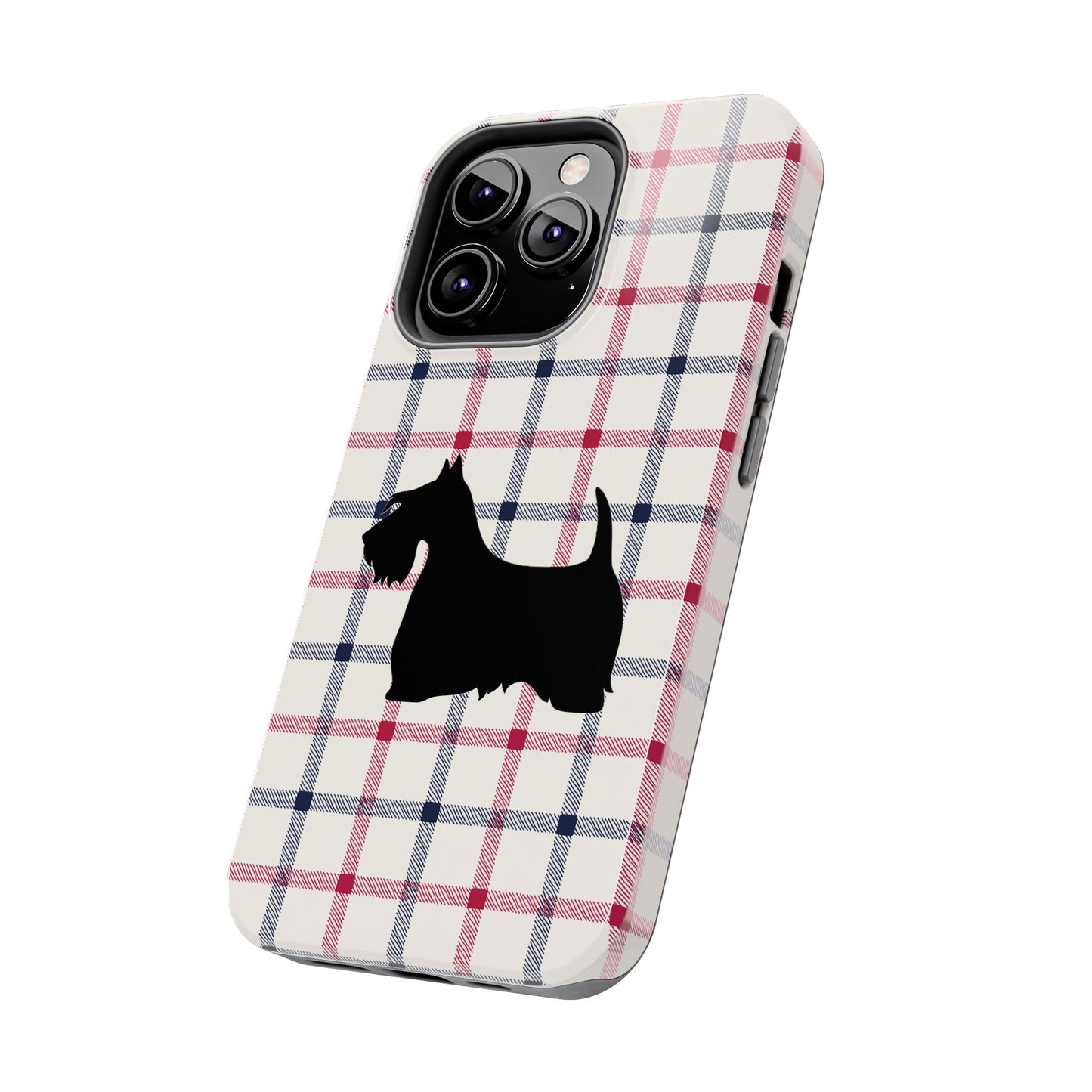 Scottish Terrier Phone Case, Tough Cases, Scottie Dog Phone Cover, Gift for Dog Lovers, Plaid Design