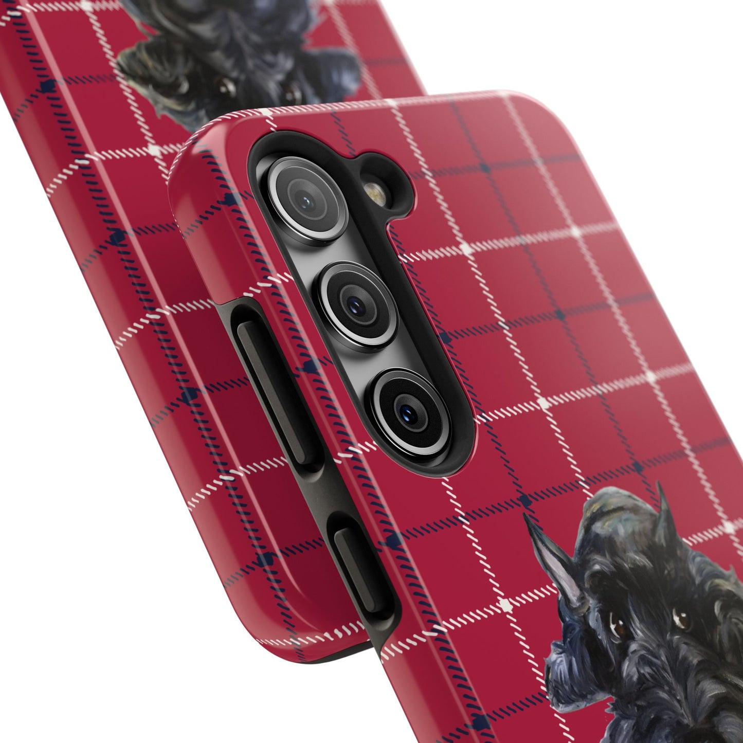 Scottish Terrier Phone Case, Tough Cases, Scottie Dog Phone Cover, Gift for Dog Lovers, Plaid Design