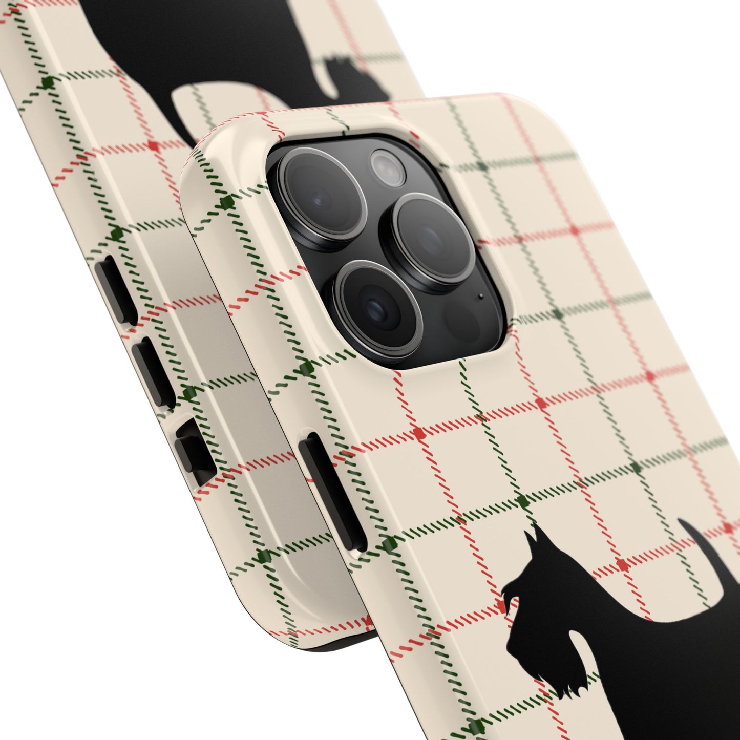 Scottish Terrier Phone Case, Tough Cases, Scottie Dog Phone Cover, Gift for Dog Lovers, Plaid Design