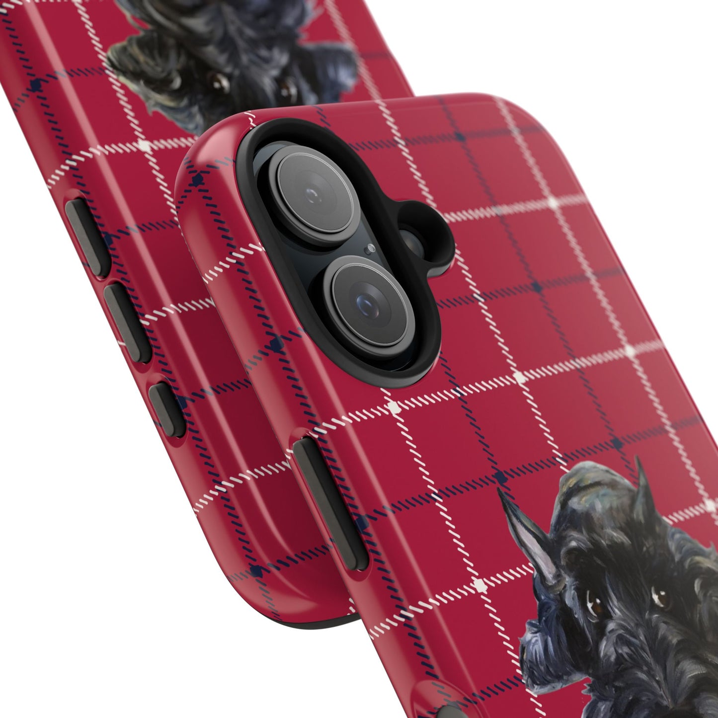 Scottish Terrier Phone Case, Tough Cases, Scottie Dog Phone Cover, Gift for Dog Lovers, Plaid Design