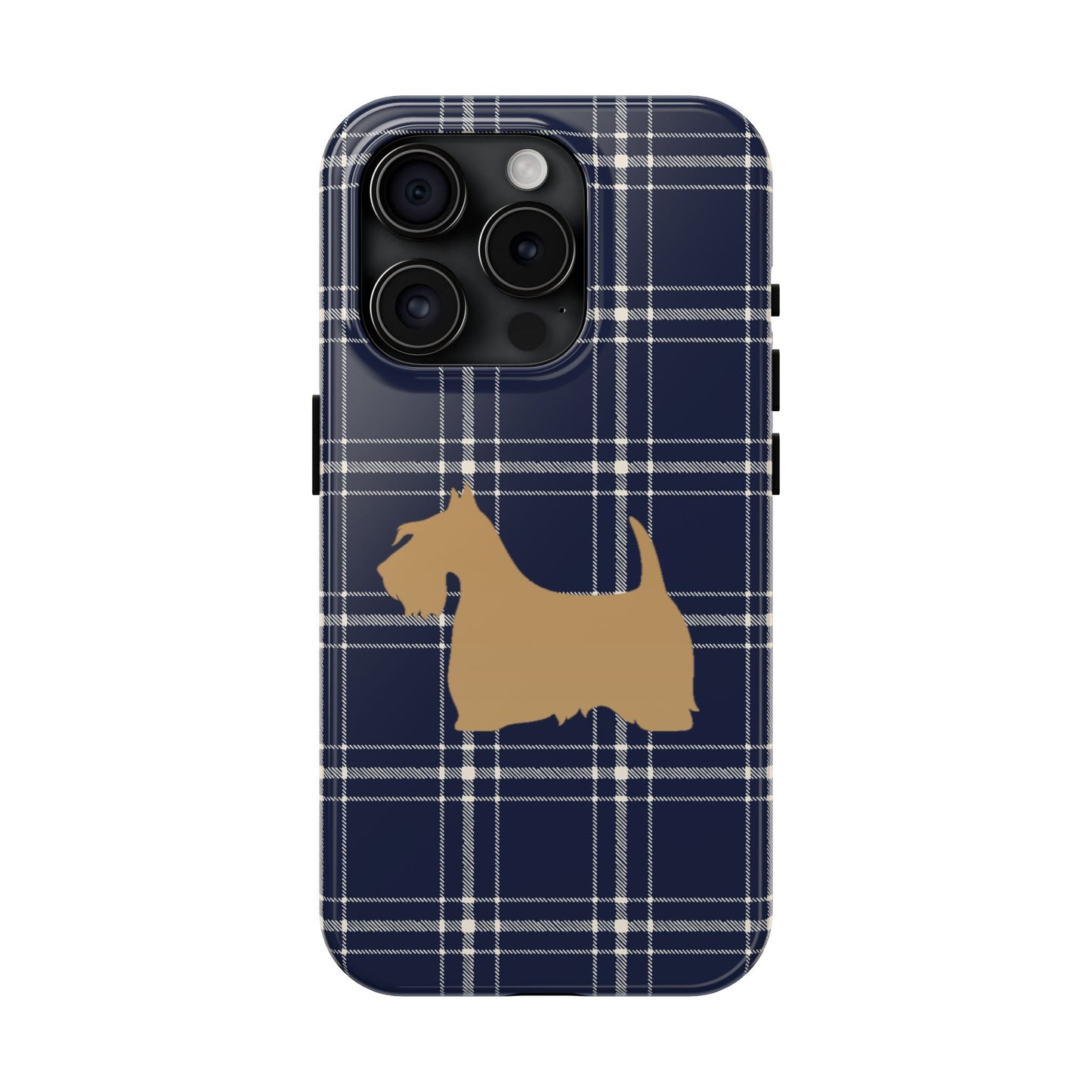 Scottish Terrier Phone Case, Tough Cases, Scottie Dog Phone Cover, Gift for Dog Lovers, Plaid Design