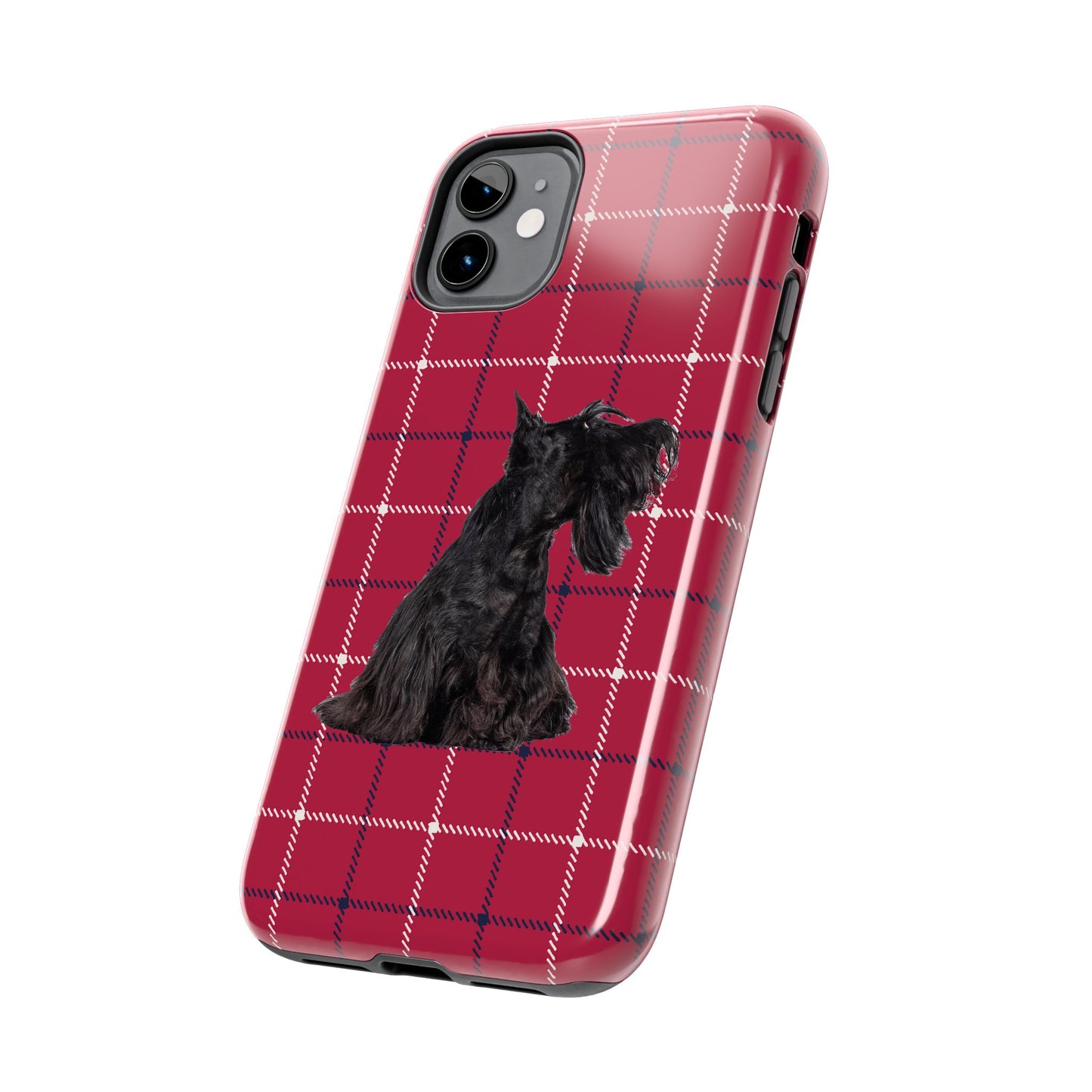 Scottish Terrier Phone Case, Tough Cases, Scottie Dog Phone Cover, Gift for Dog Lovers, Plaid Design