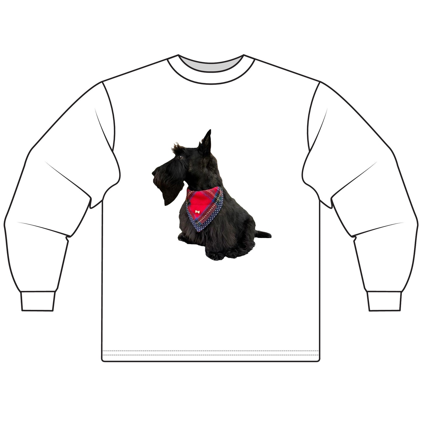 Fitz the Scottie T-shirt for Jeanice Scottish Terrier Lover Long Sleeve T-Shirt, Dog Mom Gift, Cute Pet Shirt, Animal Lover Apparel, Funny Dog Owner Top
