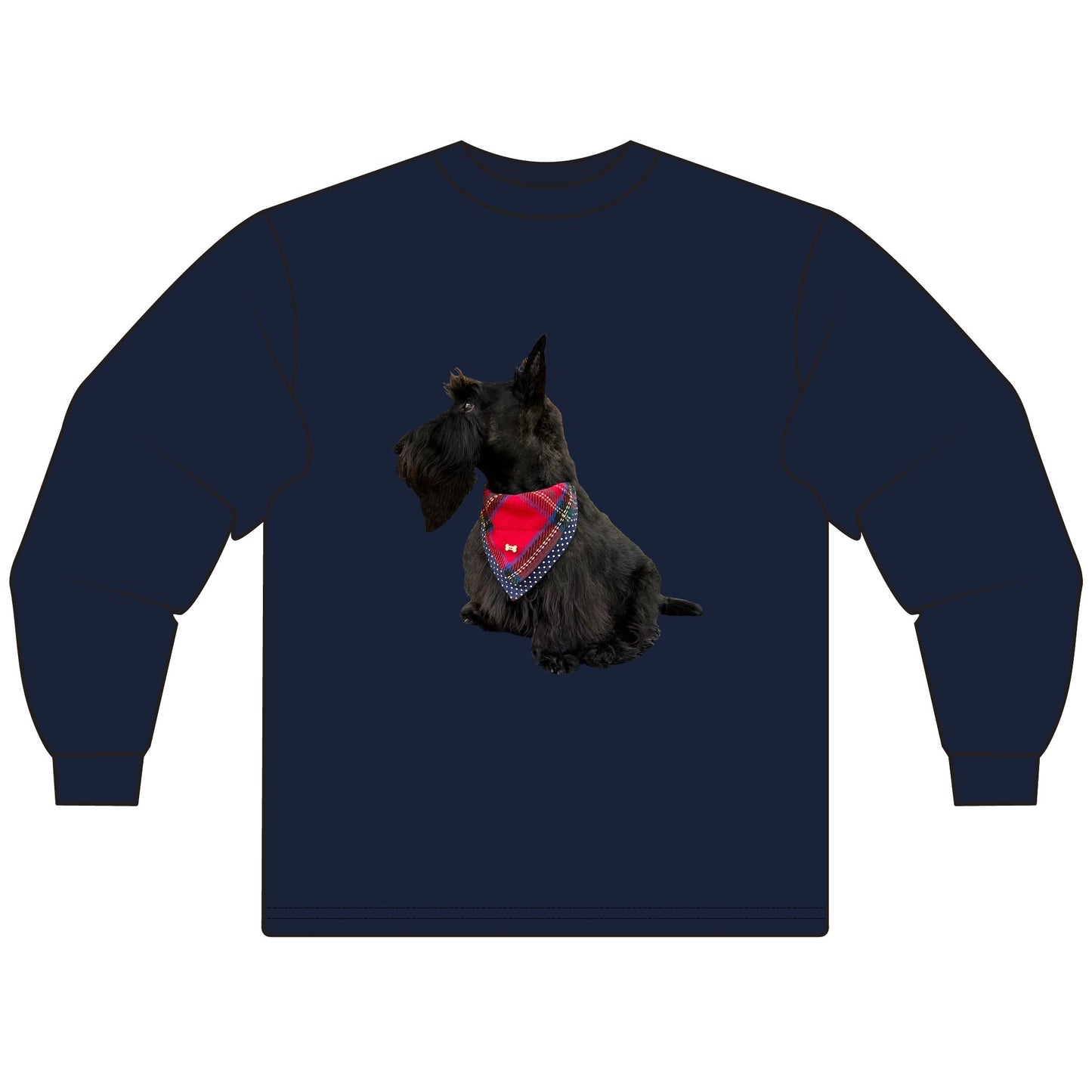 Fitz the Scottie T-shirt for Jeanice Scottish Terrier Lover Long Sleeve T-Shirt, Dog Mom Gift, Cute Pet Shirt, Animal Lover Apparel, Funny Dog Owner Top