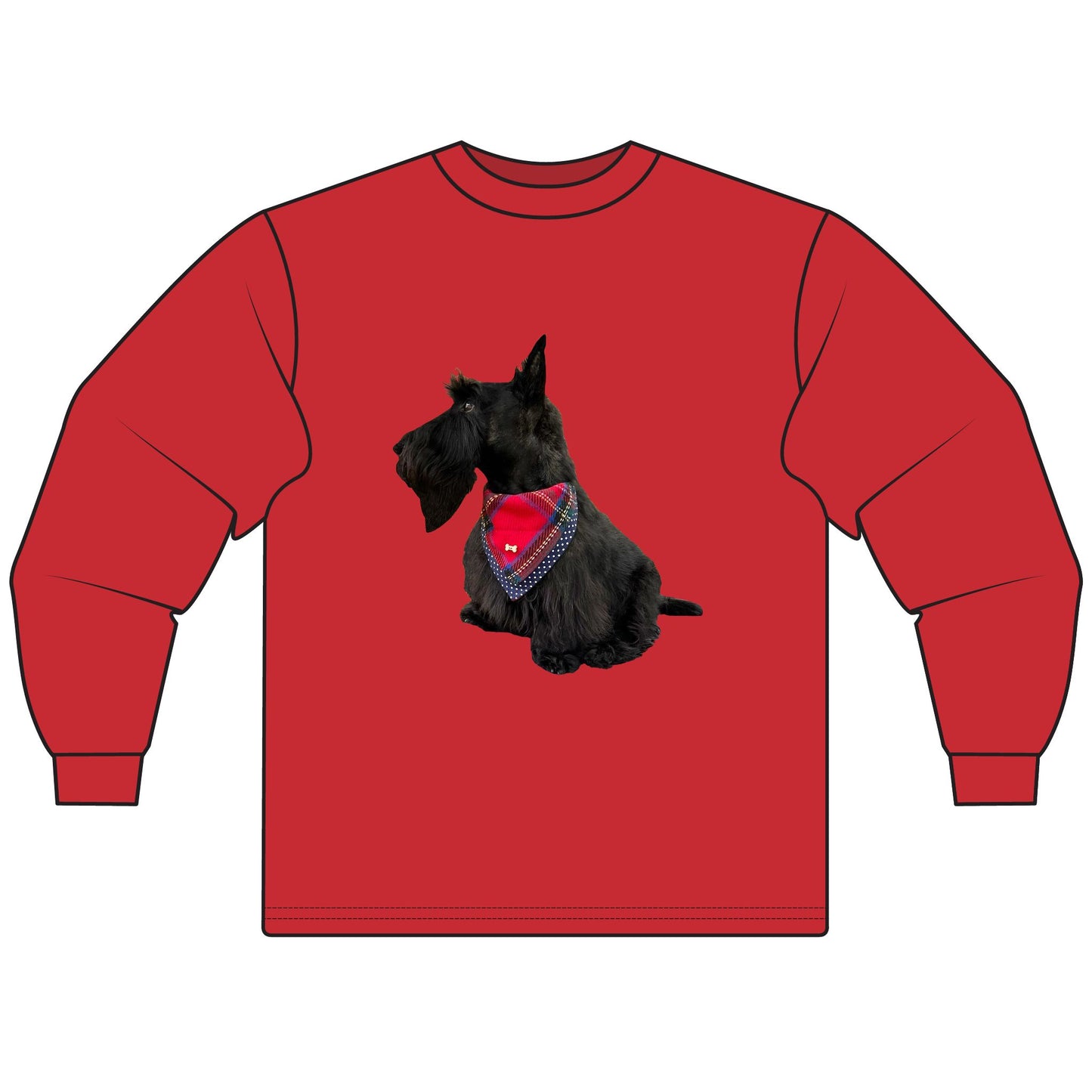 Fitz the Scottie T-shirt for Jeanice Scottish Terrier Lover Long Sleeve T-Shirt, Dog Mom Gift, Cute Pet Shirt, Animal Lover Apparel, Funny Dog Owner Top