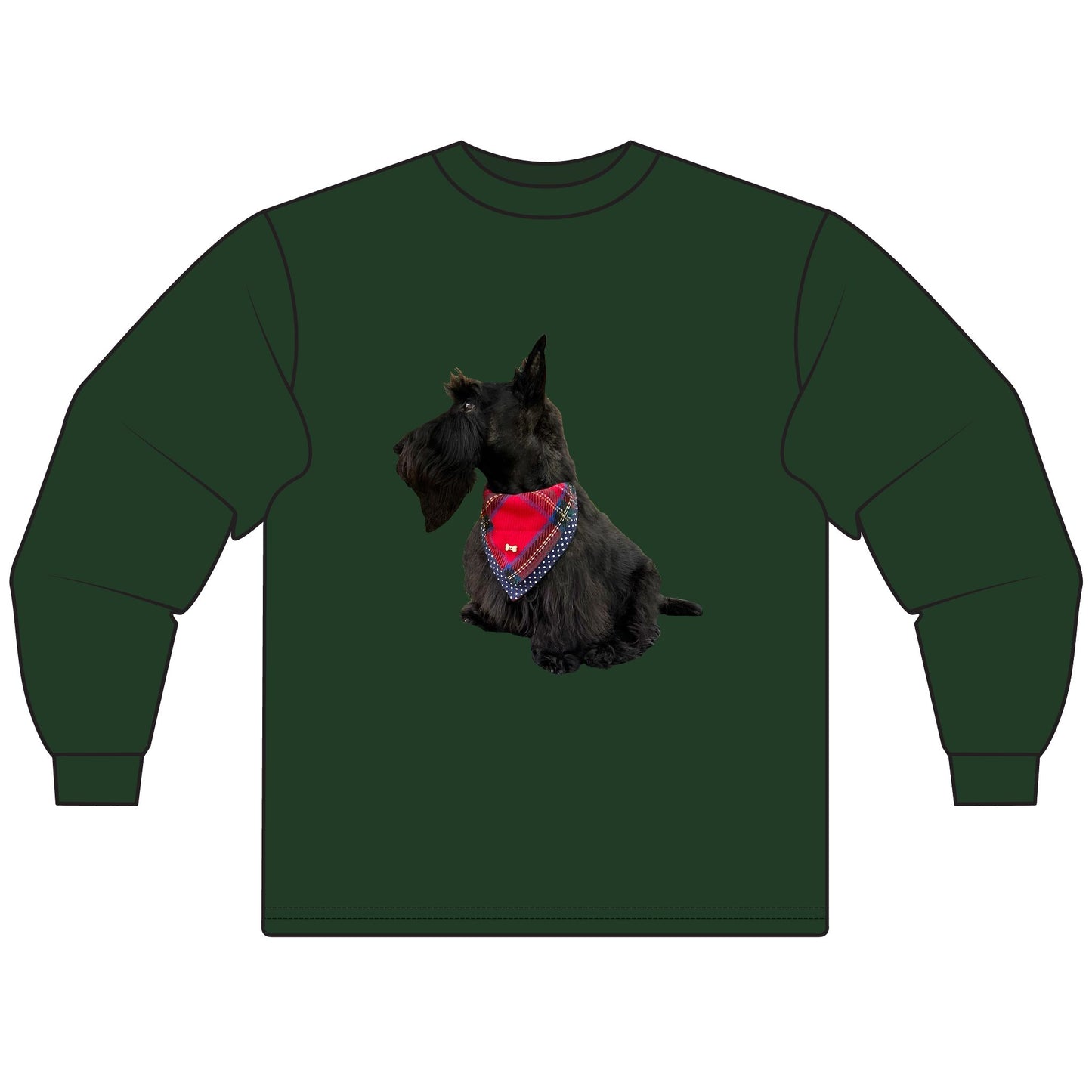 Fitz the Scottie T-shirt for Jeanice Scottish Terrier Lover Long Sleeve T-Shirt, Dog Mom Gift, Cute Pet Shirt, Animal Lover Apparel, Funny Dog Owner Top