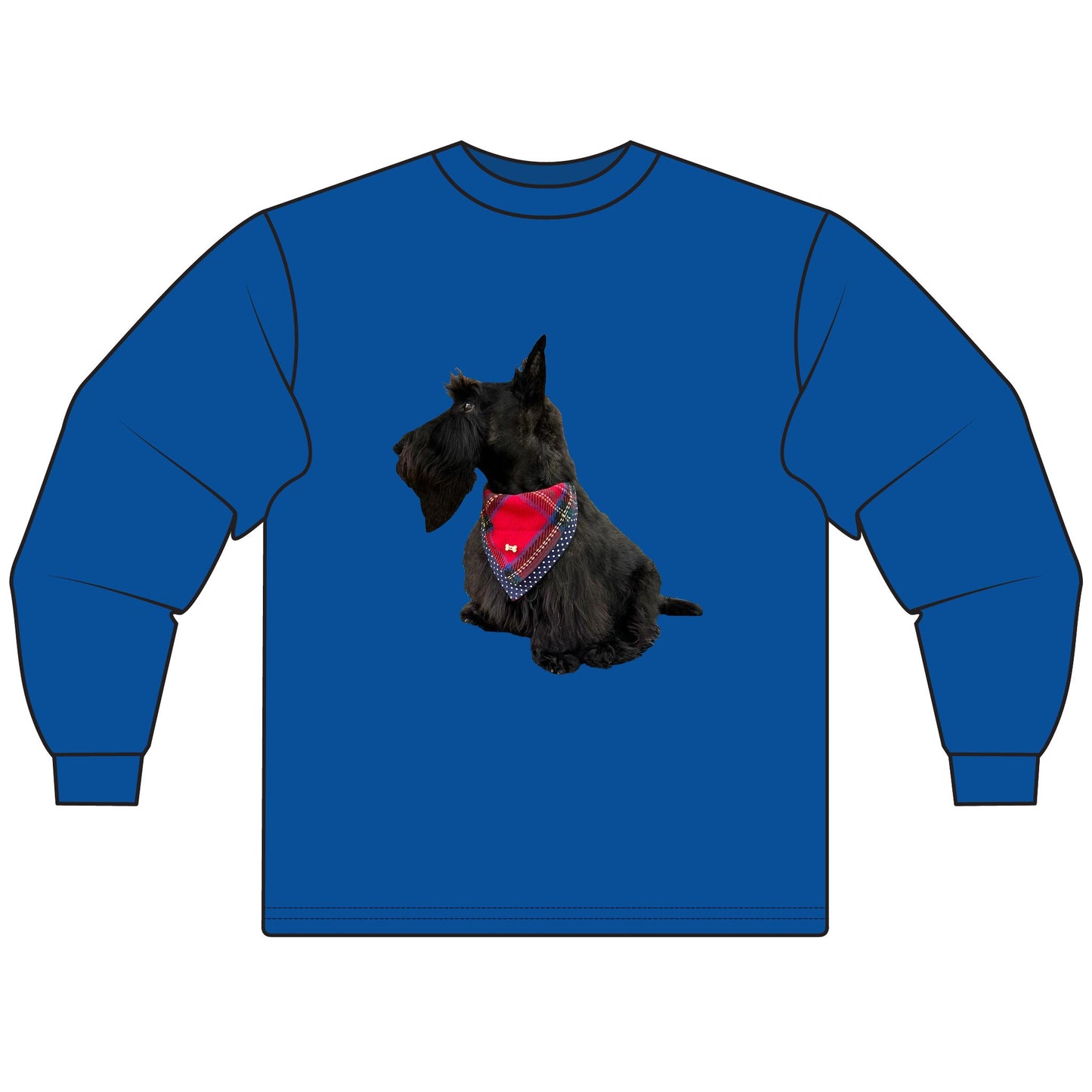 Fitz the Scottie T-shirt for Jeanice Scottish Terrier Lover Long Sleeve T-Shirt, Dog Mom Gift, Cute Pet Shirt, Animal Lover Apparel, Funny Dog Owner Top