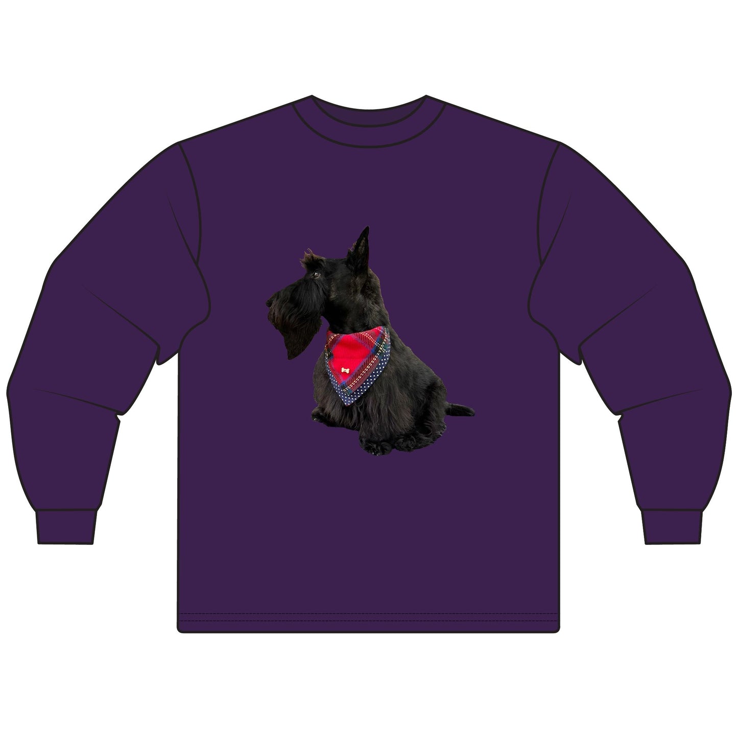 Fitz the Scottie T-shirt for Jeanice Scottish Terrier Lover Long Sleeve T-Shirt, Dog Mom Gift, Cute Pet Shirt, Animal Lover Apparel, Funny Dog Owner Top