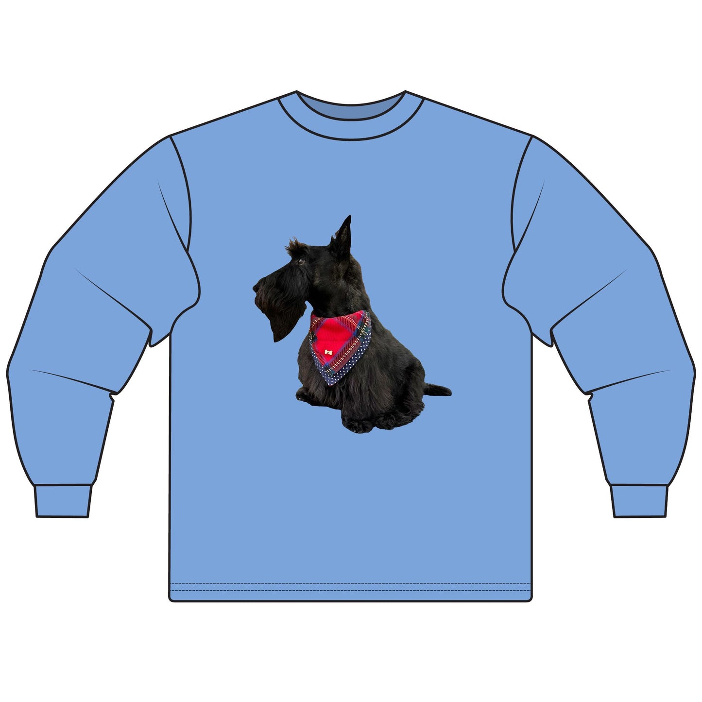 Fitz the Scottie T-shirt for Jeanice Scottish Terrier Lover Long Sleeve T-Shirt, Dog Mom Gift, Cute Pet Shirt, Animal Lover Apparel, Funny Dog Owner Top