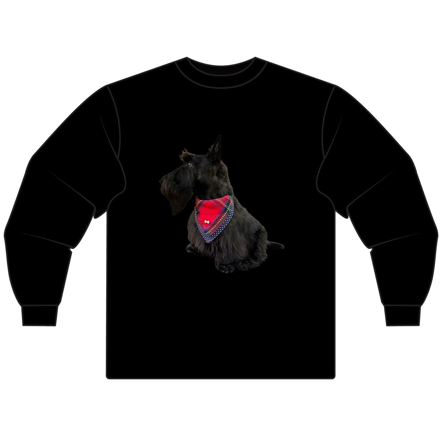 Fitz the Scottie T-shirt for Jeanice Scottish Terrier Lover Long Sleeve T-Shirt, Dog Mom Gift, Cute Pet Shirt, Animal Lover Apparel, Funny Dog Owner Top