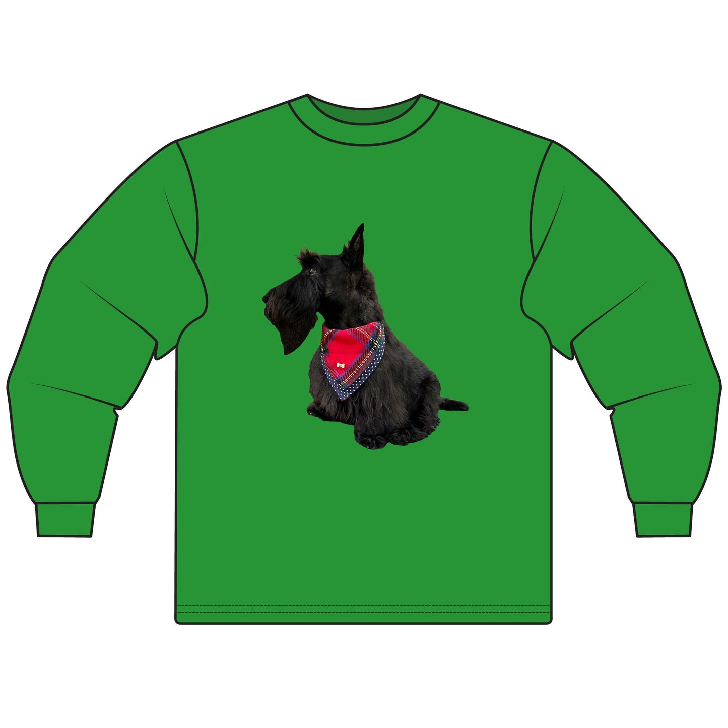 Fitz the Scottie T-shirt for Jeanice Scottish Terrier Lover Long Sleeve T-Shirt, Dog Mom Gift, Cute Pet Shirt, Animal Lover Apparel, Funny Dog Owner Top