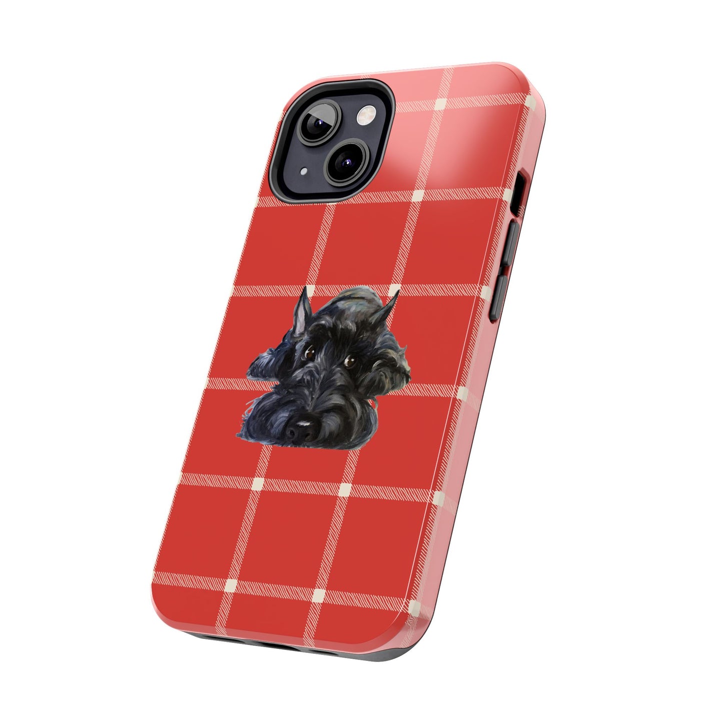 Scottish Terrier Phone Case, Tough Cases, Scottie Dog Phone Cover, Gift for Dog Lovers, Plaid Design