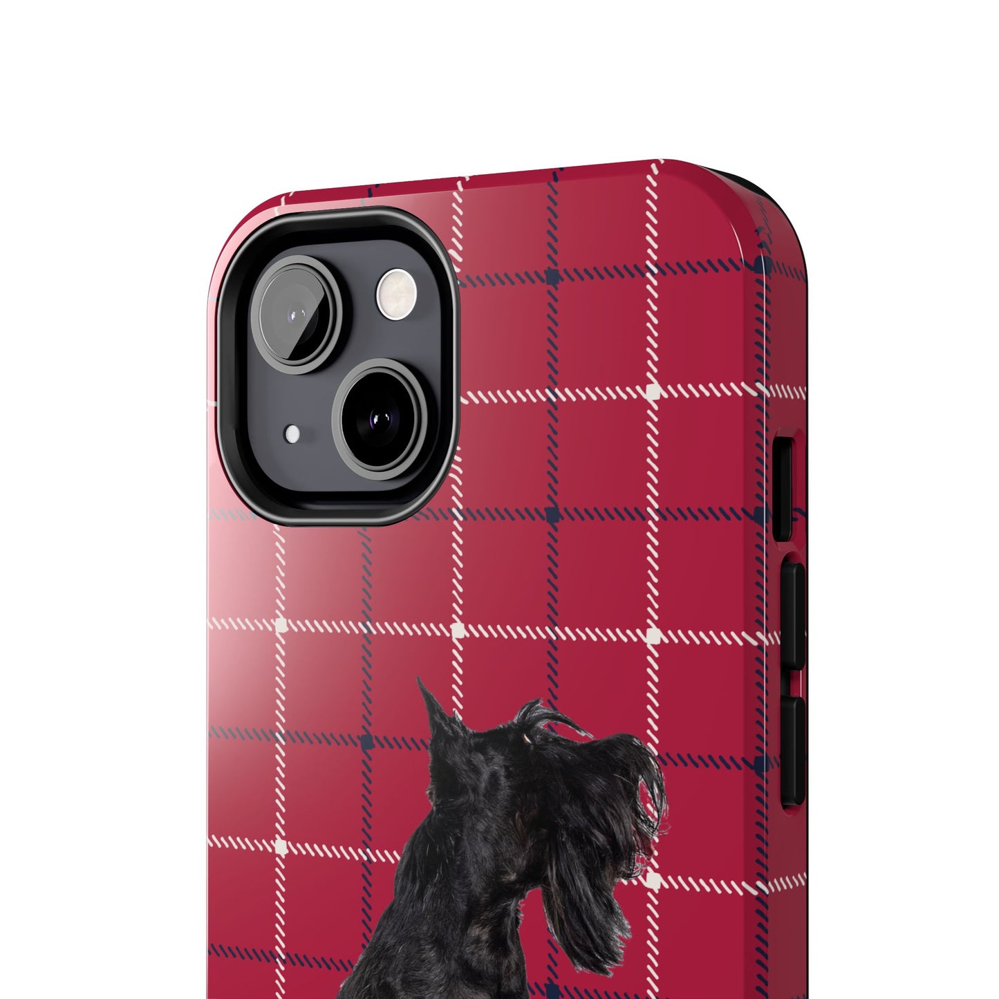 Scottish Terrier Phone Case, Tough Cases, Scottie Dog Phone Cover, Gift for Dog Lovers, Plaid Design