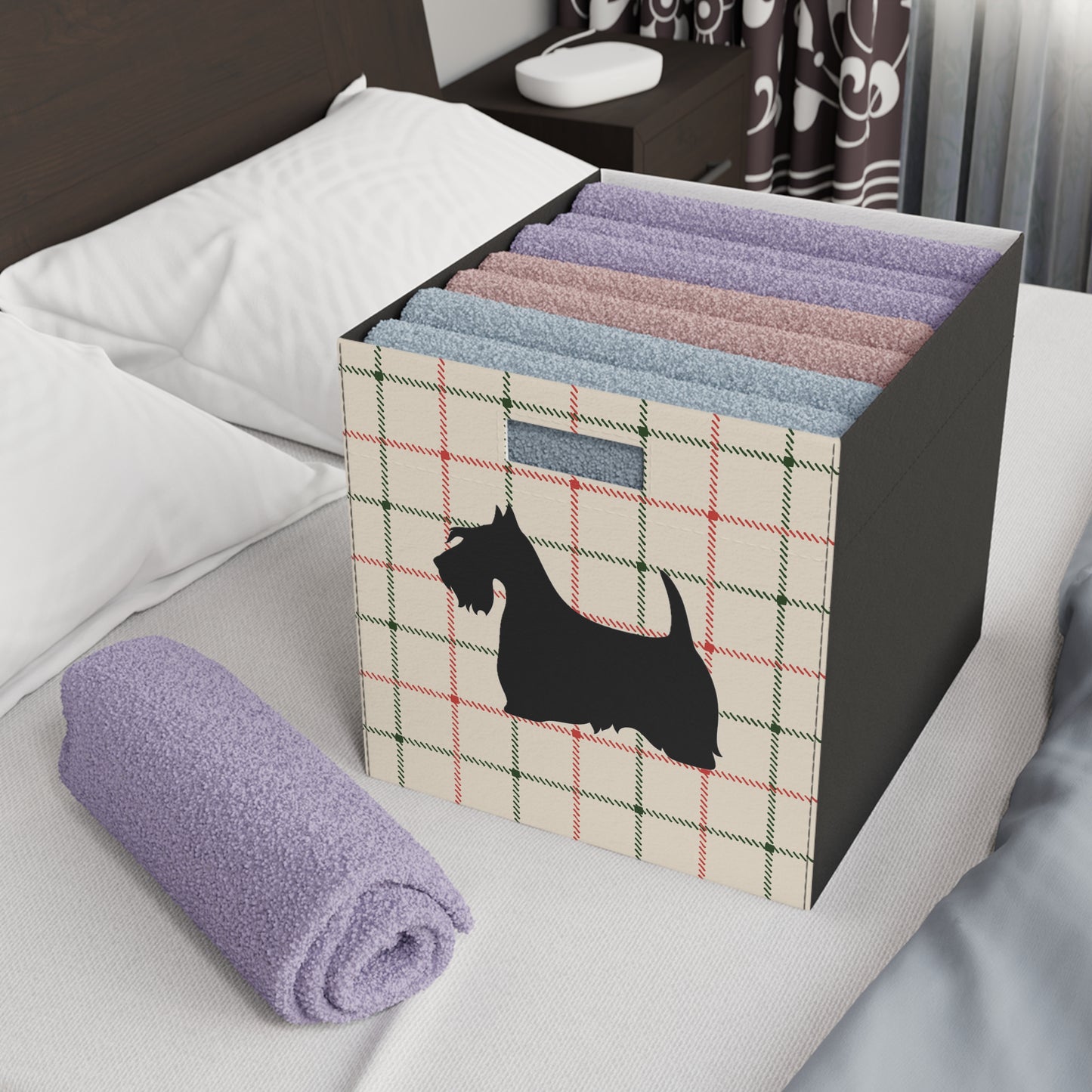 Scottish Terrier Plush Storage Box, Cozy Organizer, Home Decor, Pet-Friendly, Gift Idea, Game Room, Modern Storage Solution