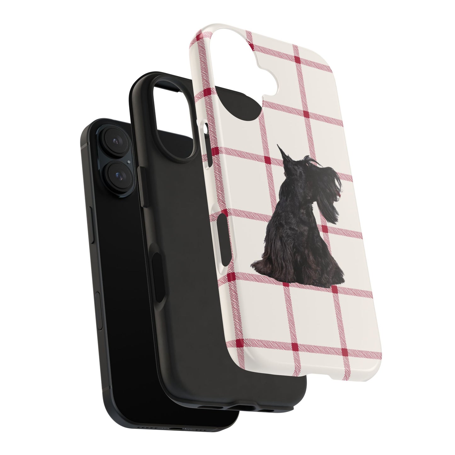 Scottish Terrier Phone Case, Tough Cases, Scottie Dog Phone Cover, Gift for Dog Lovers, Plaid Design