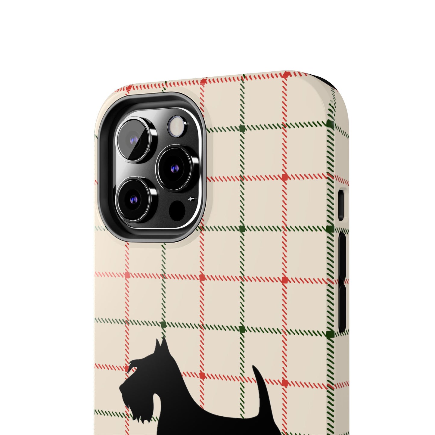 Scottish Terrier Phone Case, Tough Cases, Scottie Dog Phone Cover, Gift for Dog Lovers, Plaid Design