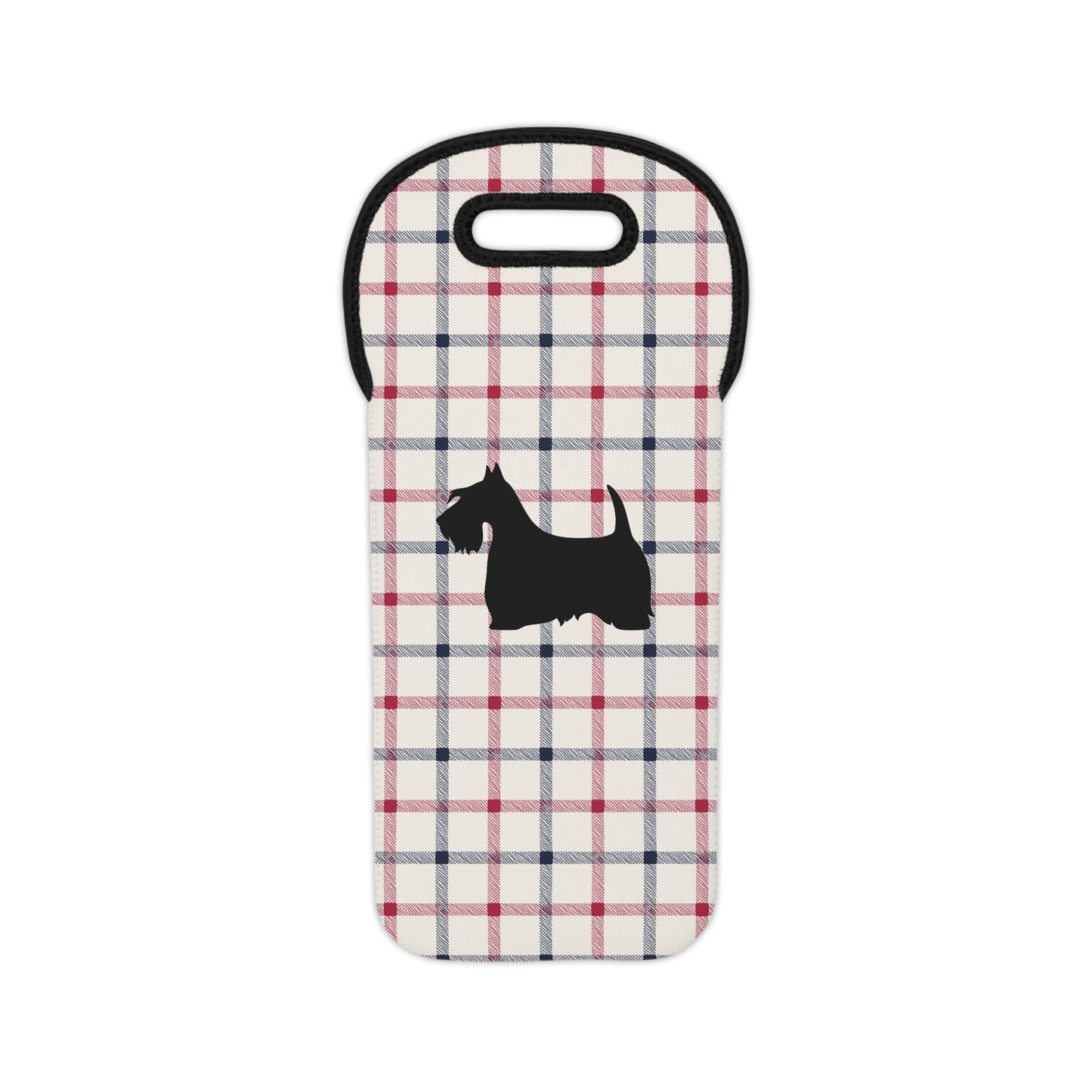 Plaid Wine Tote or Gift Bag with Scottish Terrier Design