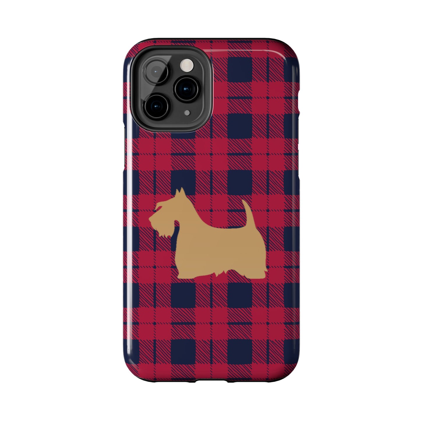Scottish Terrier Phone Case, Tough Cases, Scottie Dog Phone Cover, Gift for Dog Lovers, Plaid Design