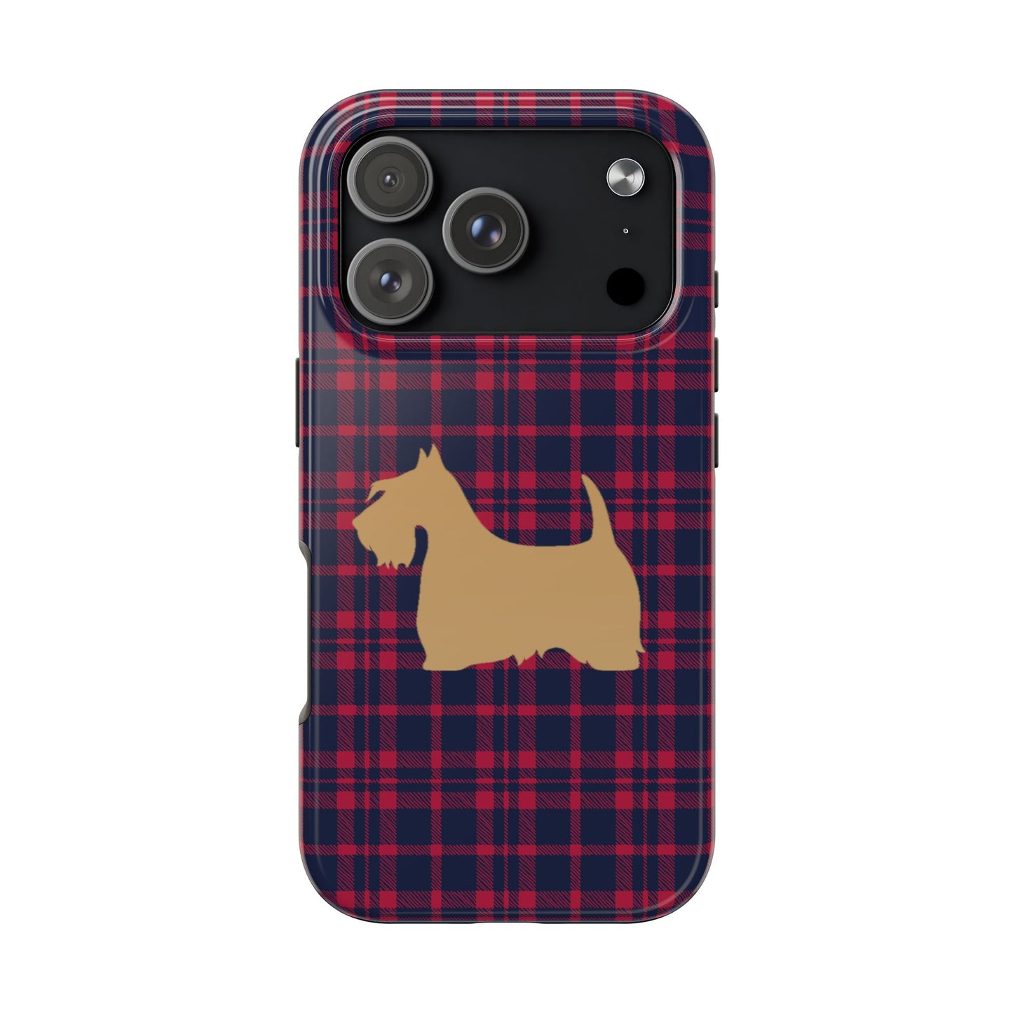 Scottish Terrier Phone Case, Tough Cases, Scottie Dog Phone Cover, Gift for Dog Lovers, Plaid Design