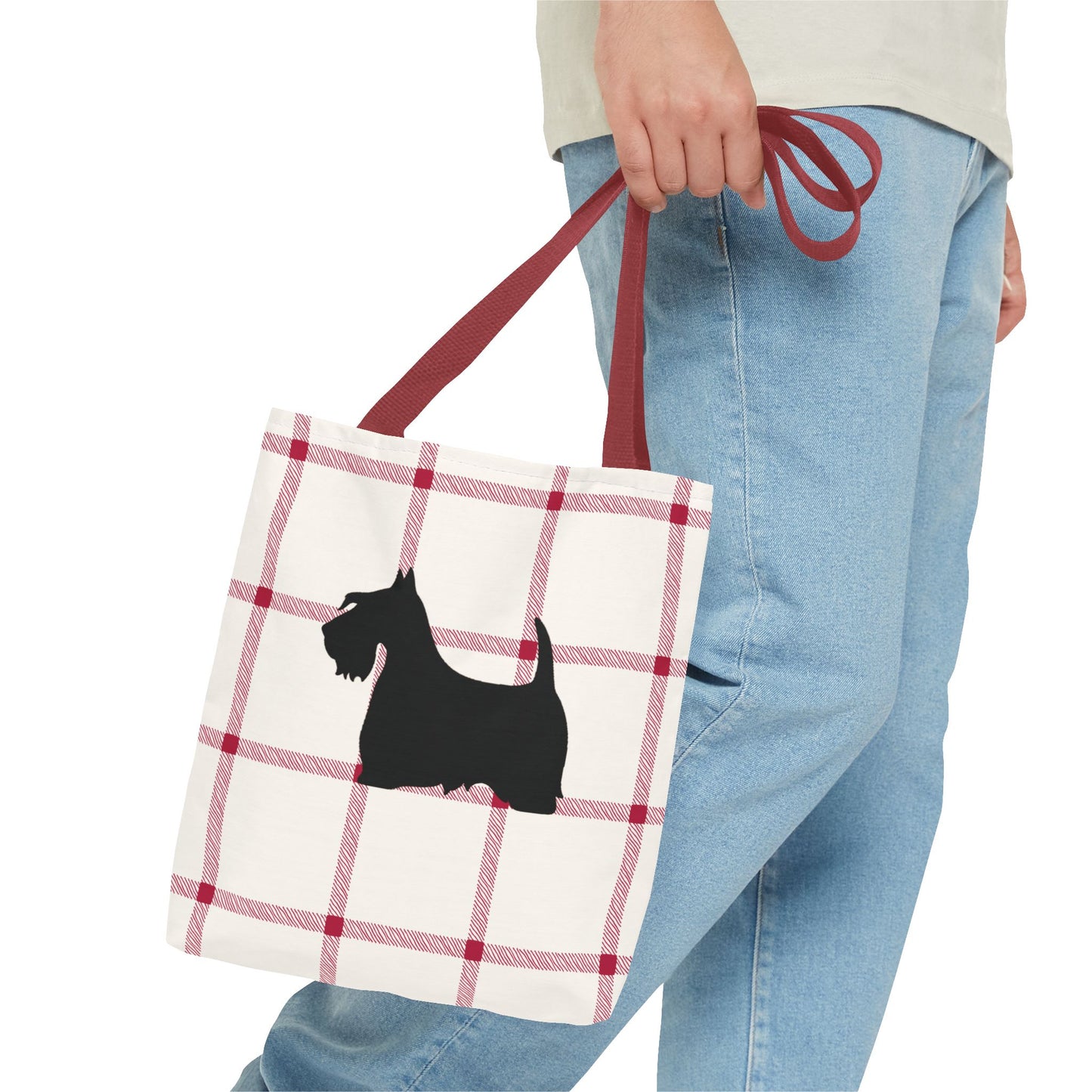 Plaid Scottish Terrier Tote Bag, Stylish Carryall for Pet Lovers, Perfect for Shopping, Beach Days, Teachers, Gifts, All-Occasion Bag