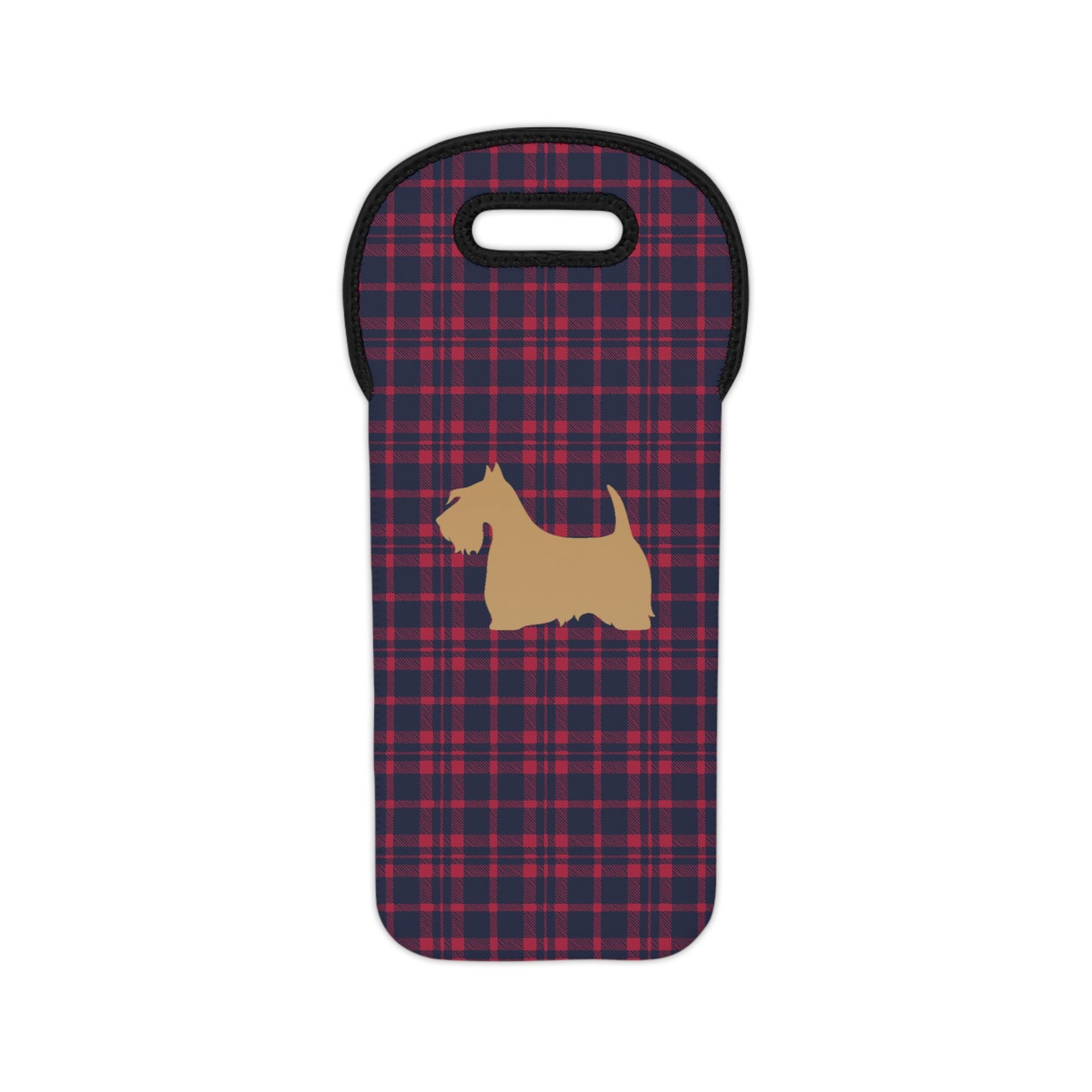 Plaid Wine Tote or Gift Bag with Scottish Terrier Design