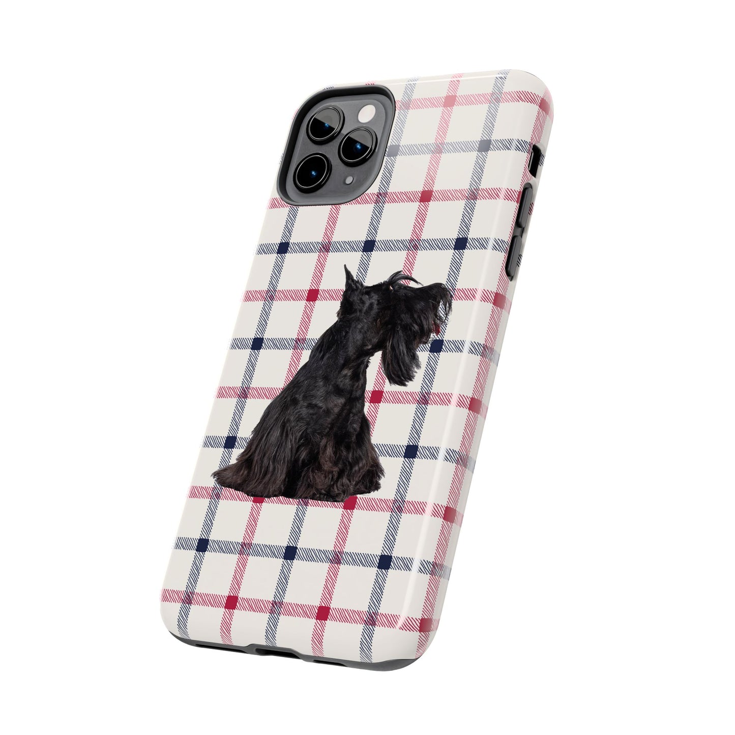 Scottish Terrier Phone Case, Tough Cases, Scottie Dog Phone Cover, Gift for Dog Lovers, Plaid Design