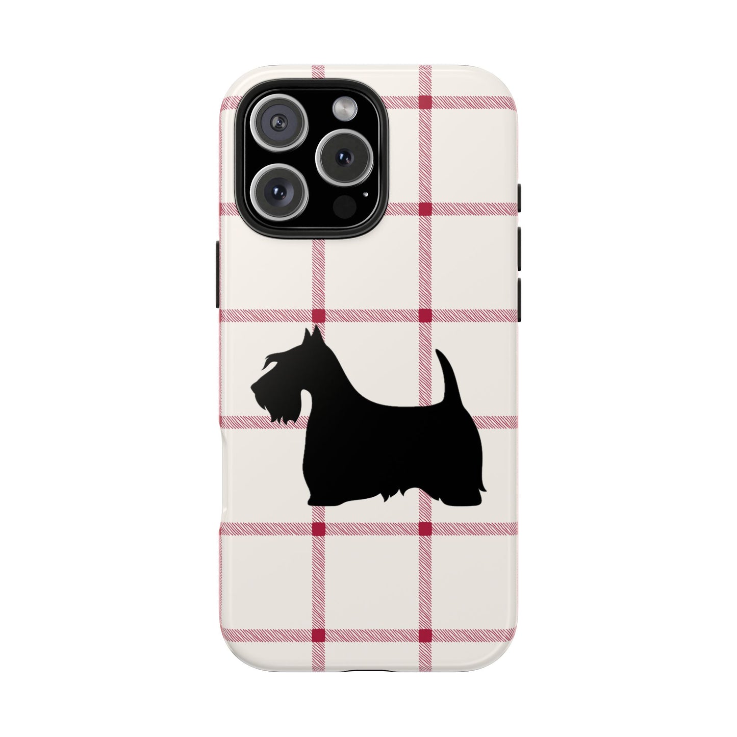 Scottish Terrier Phone Case, Tough Cases, Scottie Dog Phone Cover, Gift for Dog Lovers, Plaid Design