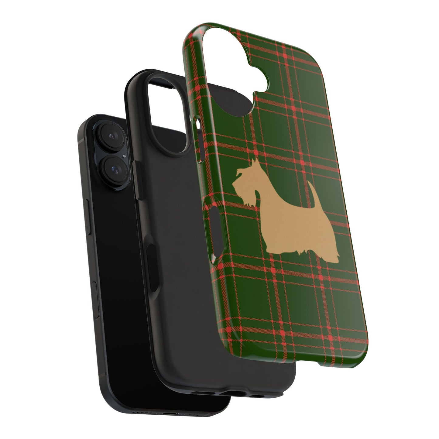 Scottish Terrier Phone Case, Tough Cases, Scottie Dog Phone Cover, Gift for Dog Lovers, Plaid Design