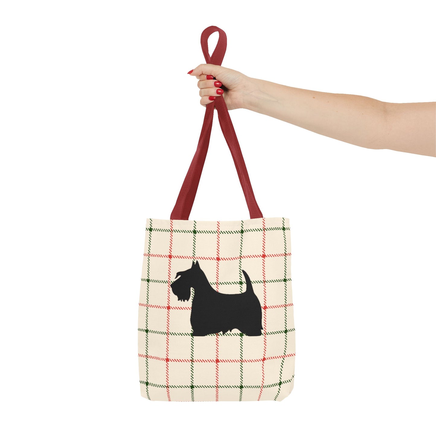 Plaid Scottish Terrier Tote Bag, Stylish Carryall for Pet Lovers, Perfect for Shopping, Beach Days, Teachers, Gifts, All-Occasion Bag