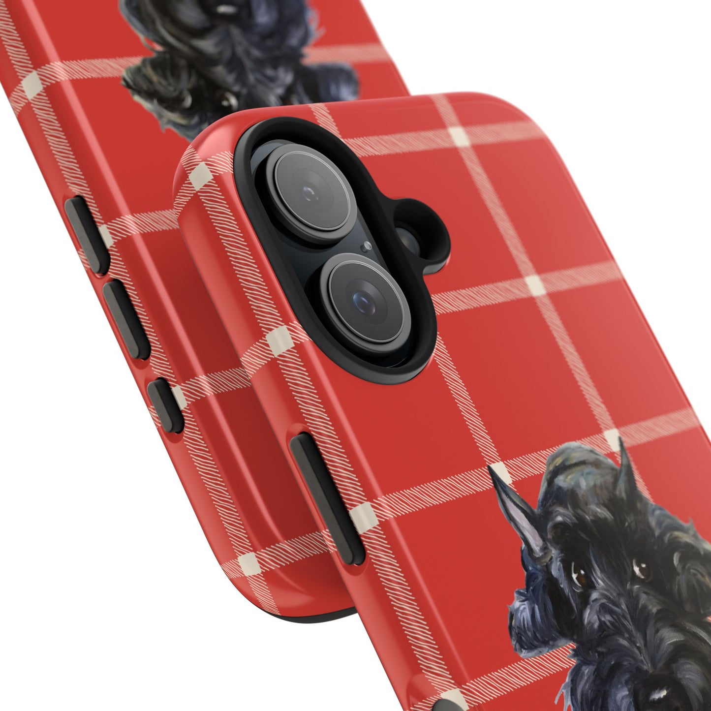 Scottish Terrier Phone Case, Tough Cases, Scottie Dog Phone Cover, Gift for Dog Lovers, Plaid Design