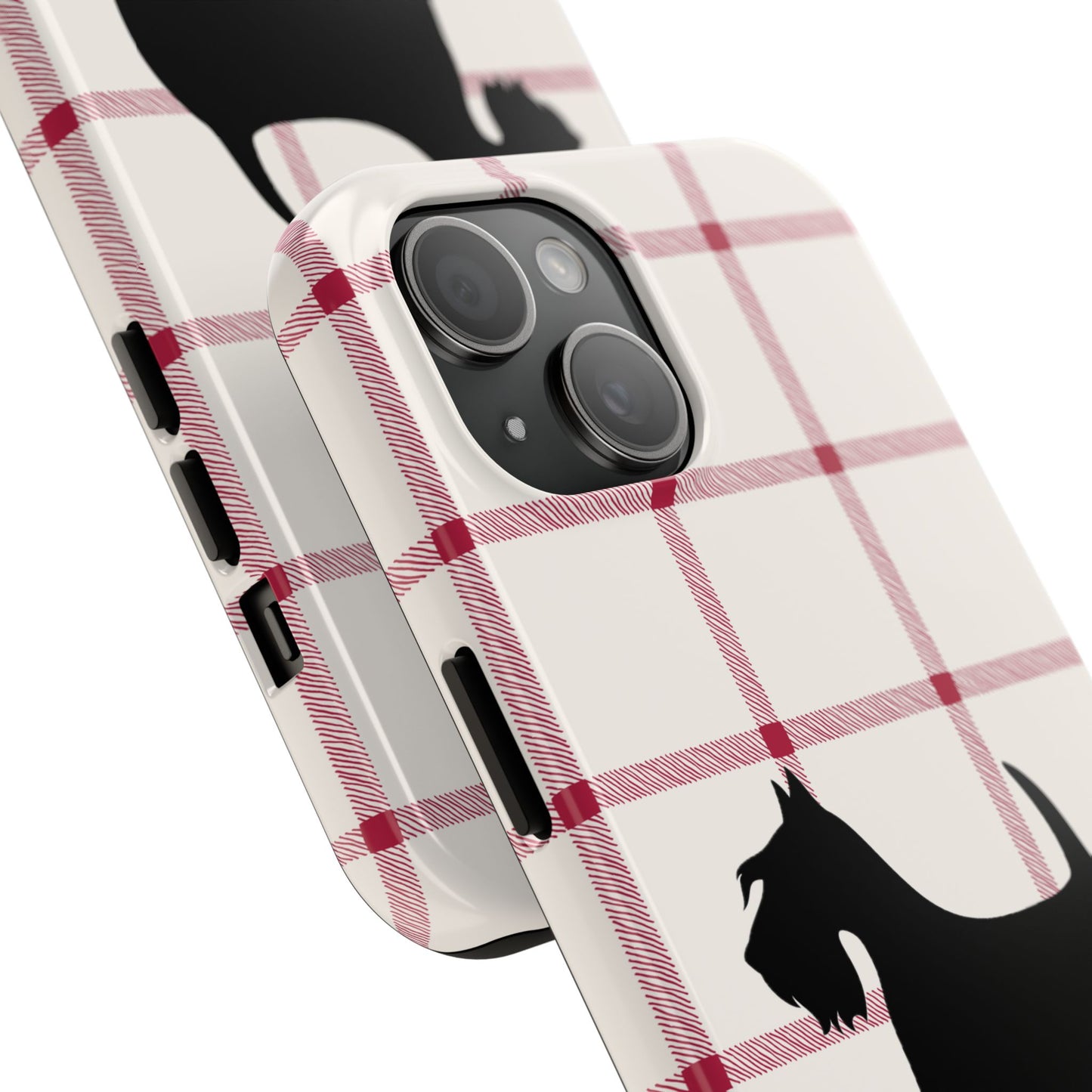 Scottish Terrier Phone Case, Tough Cases, Scottie Dog Phone Cover, Gift for Dog Lovers, Plaid Design