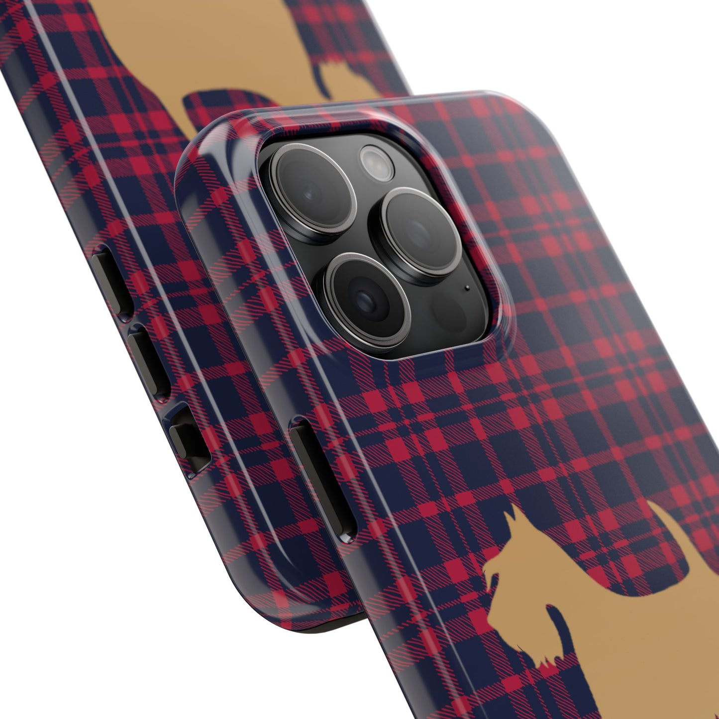 Scottish Terrier Phone Case, Tough Cases, Scottie Dog Phone Cover, Gift for Dog Lovers, Plaid Design