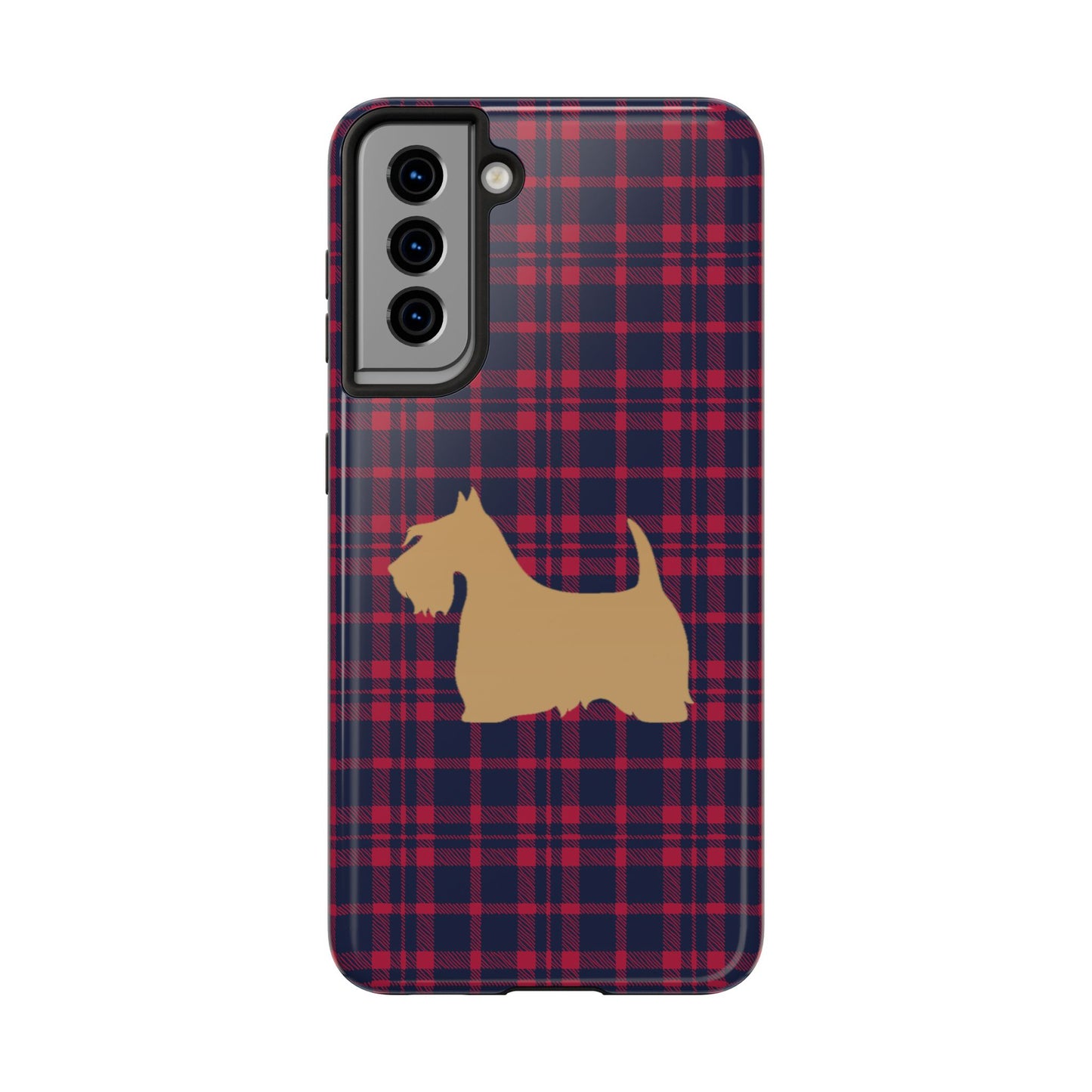 Scottish Terrier Phone Case, Tough Cases, Scottie Dog Phone Cover, Gift for Dog Lovers, Plaid Design