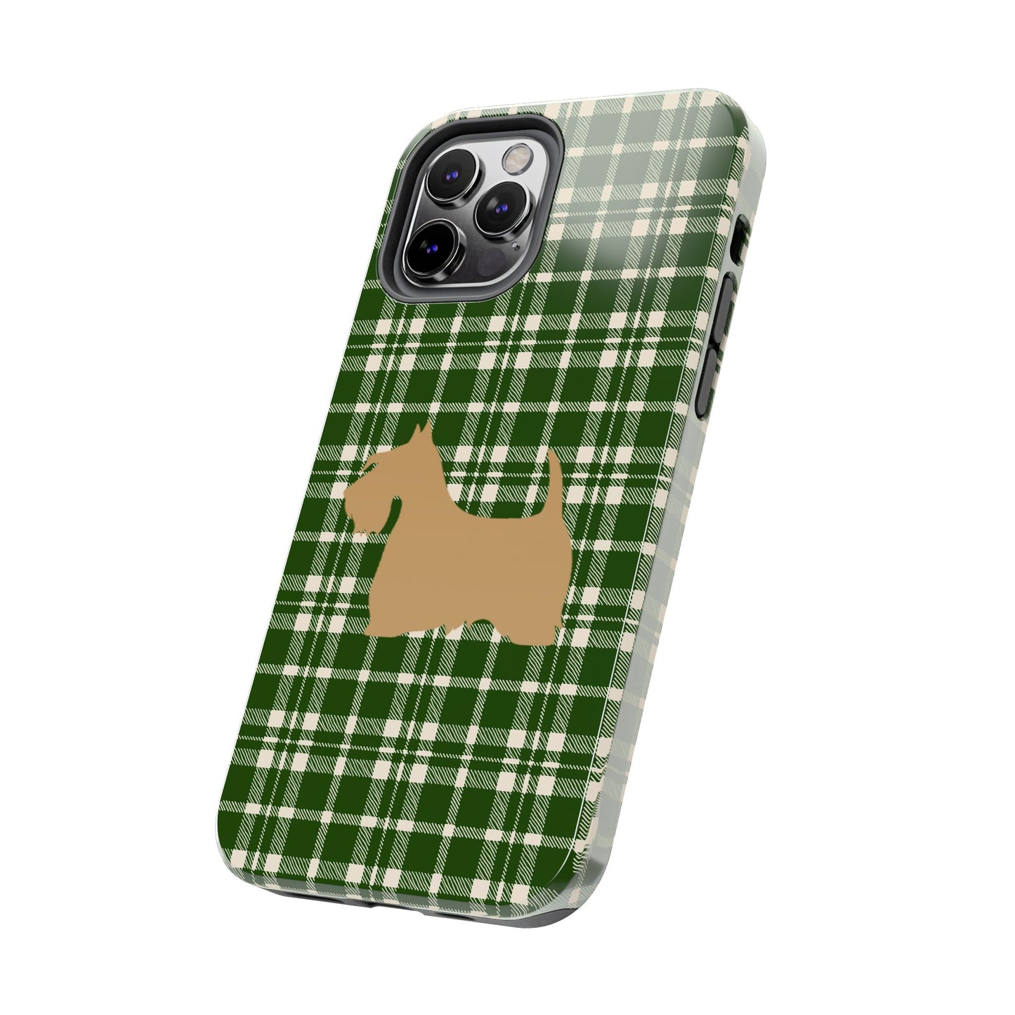 Scottish Terrier Phone Case, Tough Cases, Scottie Dog Phone Cover, Gift for Dog Lovers, Plaid Design