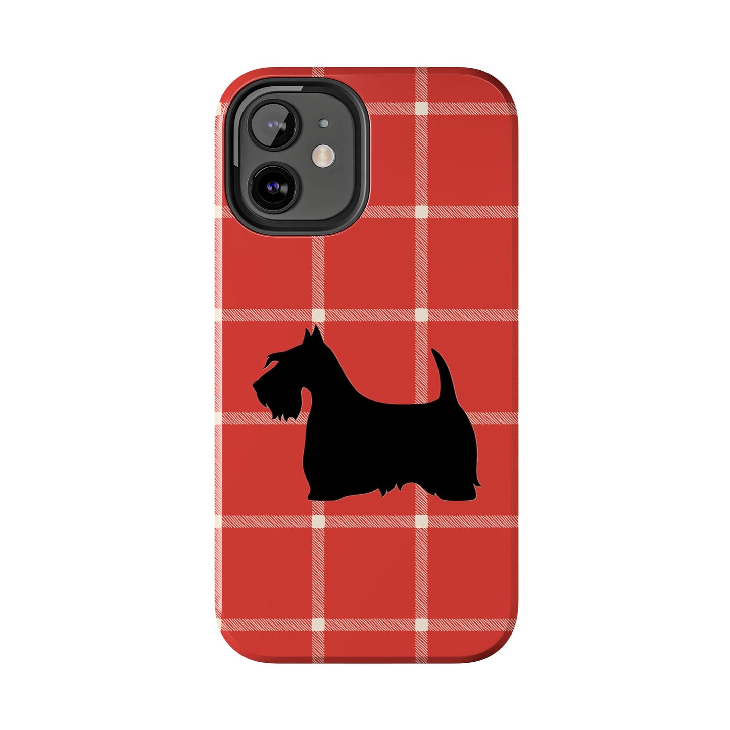 Scottish Terrier Phone Case, Tough Cases, Scottie Dog Phone Cover, Gift for Dog Lovers, Plaid Design