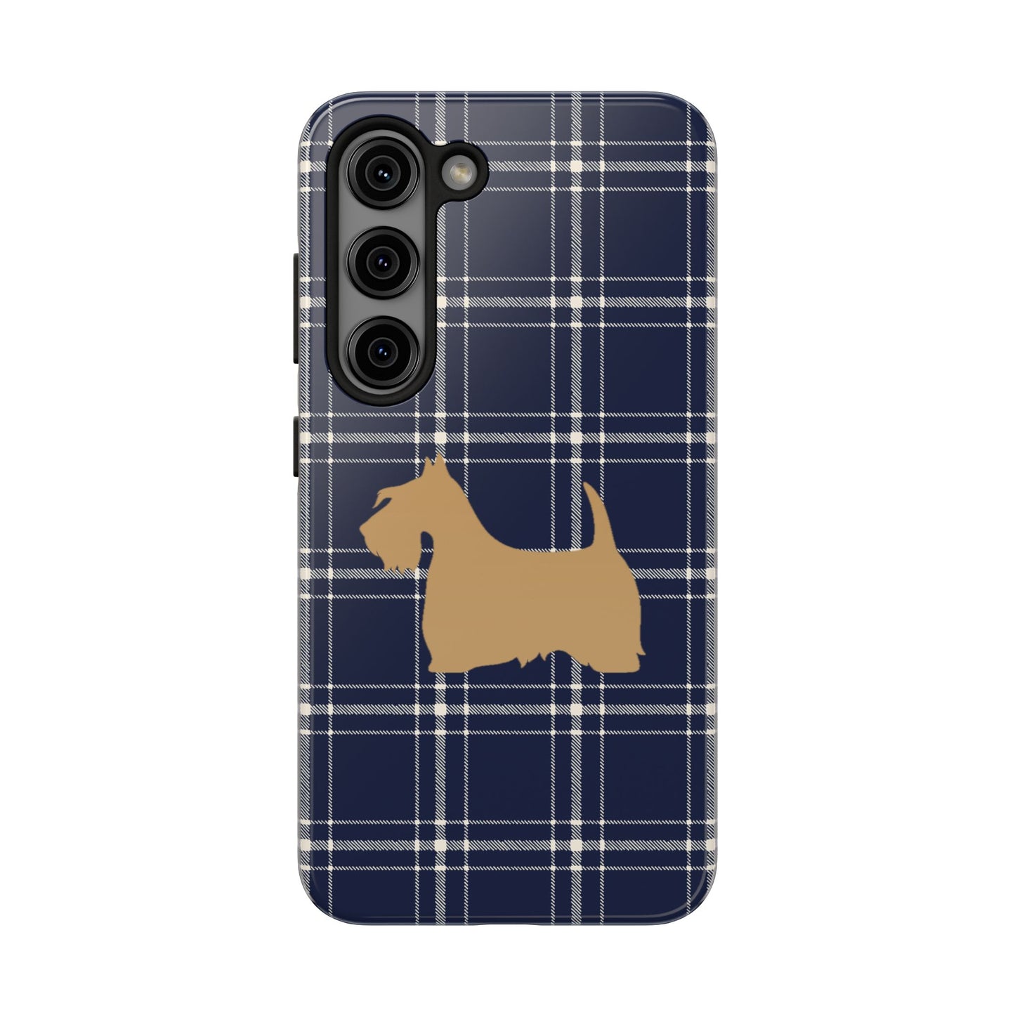 Scottish Terrier Phone Case, Tough Cases, Scottie Dog Phone Cover, Gift for Dog Lovers, Plaid Design