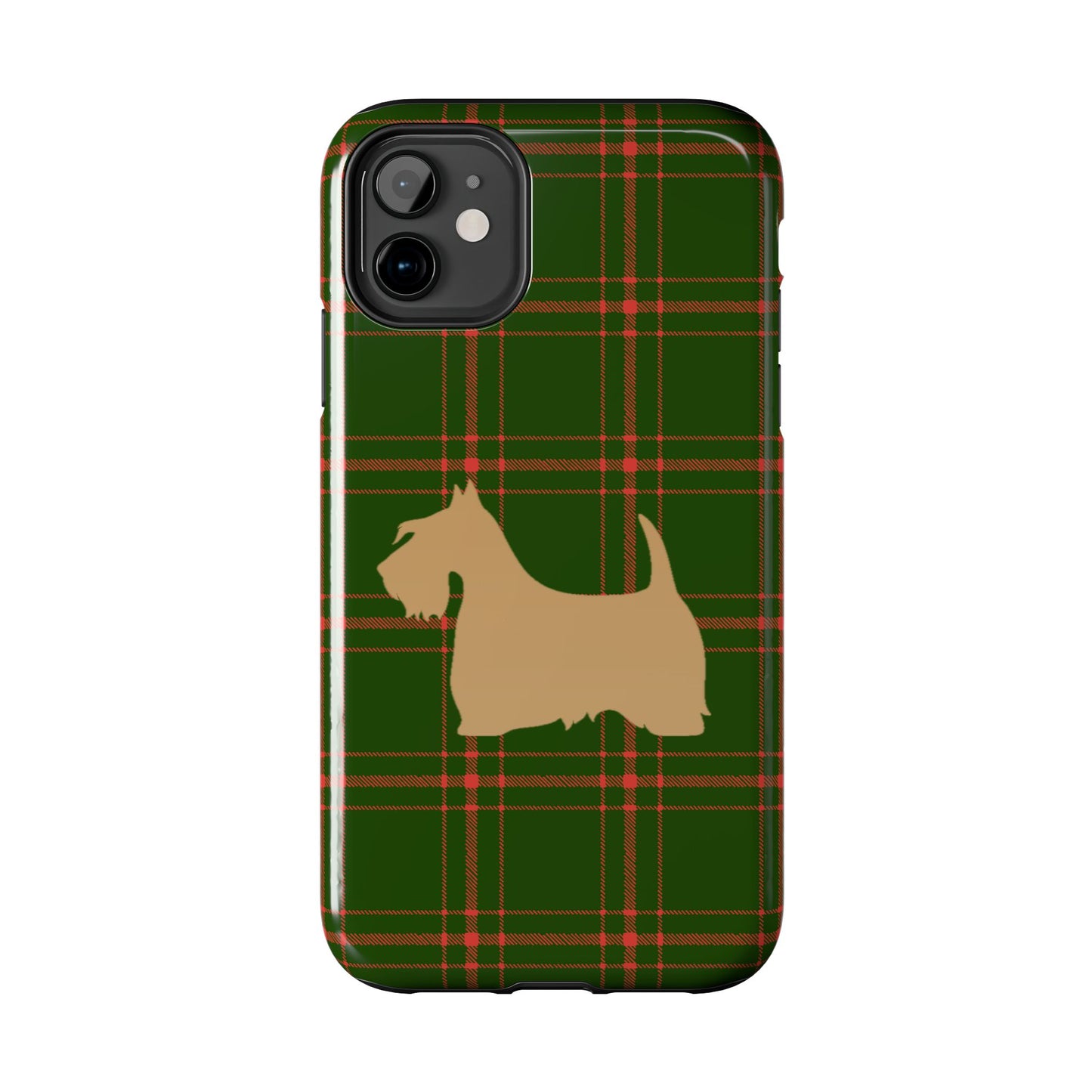 Scottish Terrier Phone Case, Tough Cases, Scottie Dog Phone Cover, Gift for Dog Lovers, Plaid Design