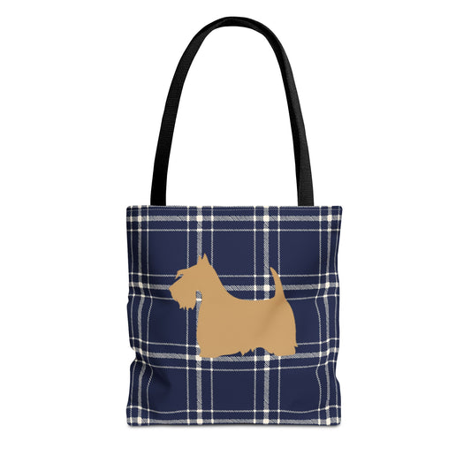 Plaid Scottish Terrier Tote Bag, Stylish Carryall for Pet Lovers, Perfect for Shopping, Beach Days, Teachers, Gifts, All-Occasion Bag