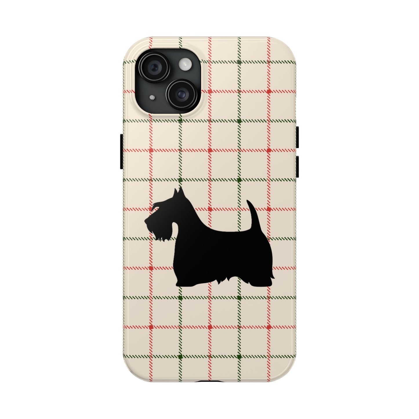 Scottish Terrier Phone Case, Tough Cases, Scottie Dog Phone Cover, Gift for Dog Lovers, Plaid Design