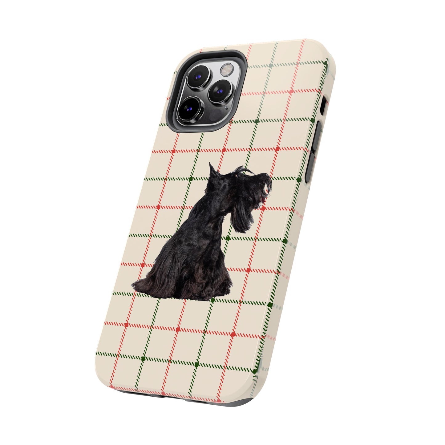 Scottish Terrier Phone Case, Tough Cases, Scottie Dog Phone Cover, Gift for Dog Lovers, Plaid Design